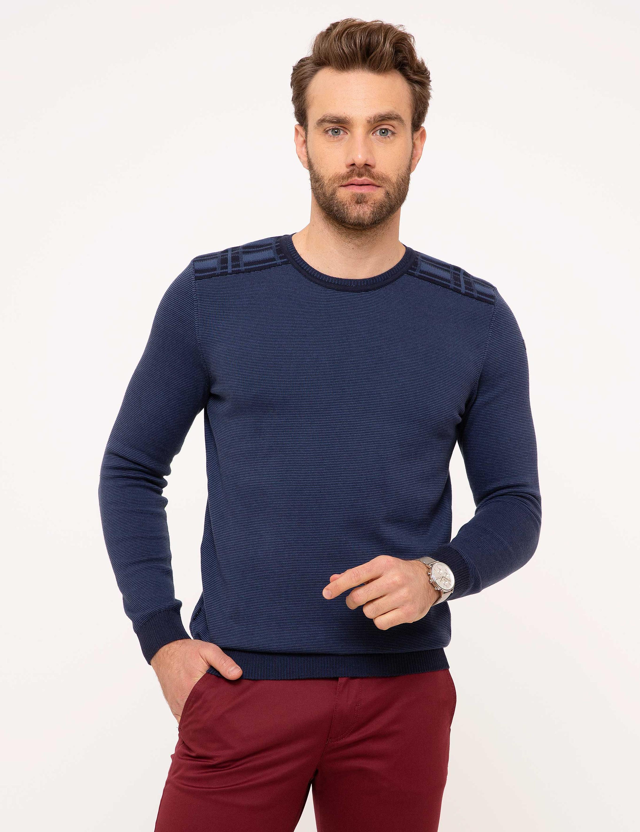 İndigo Slim Fit Kazak