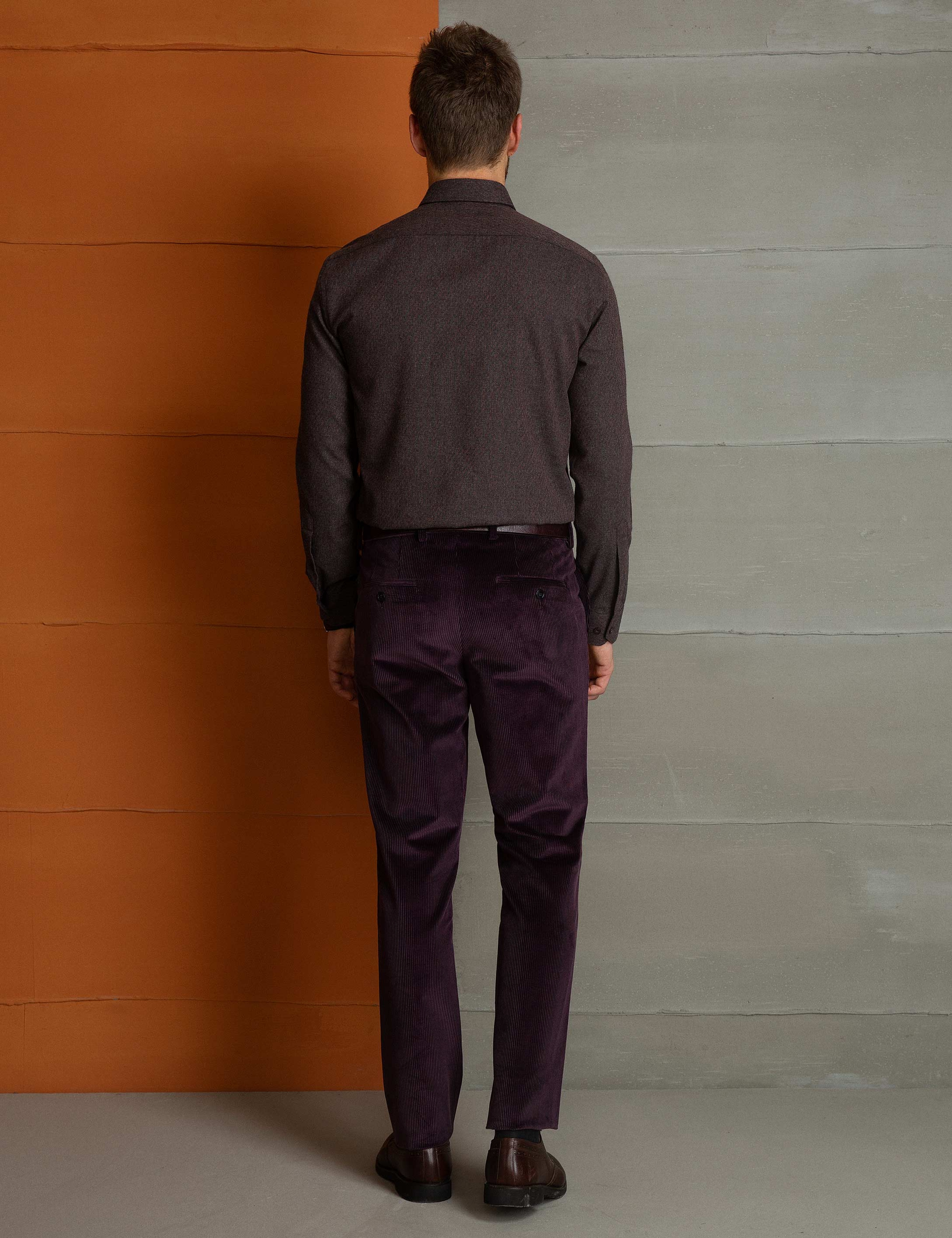 Bordo Slim Fit Pantolon