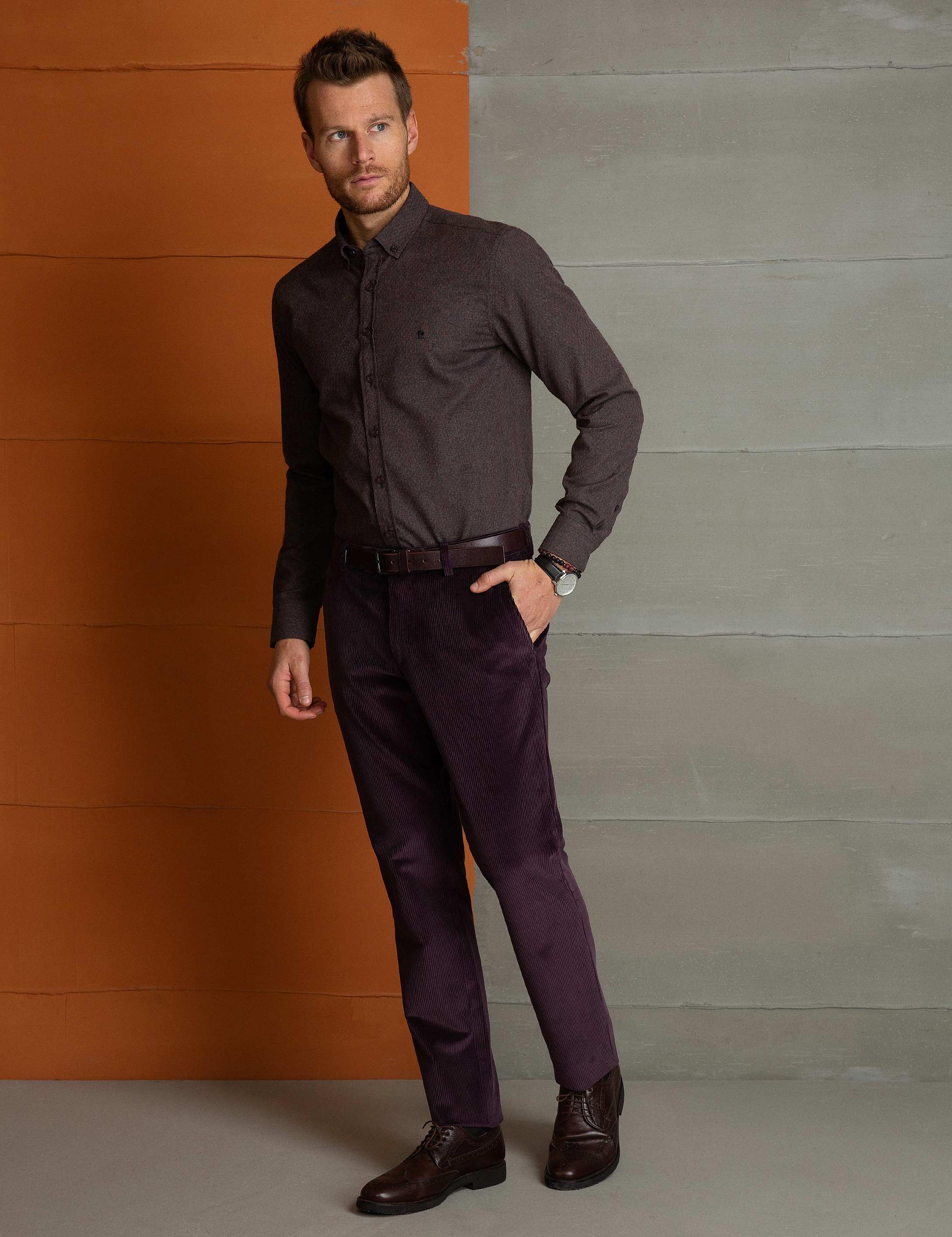Bordo Slim Fit Pantolon