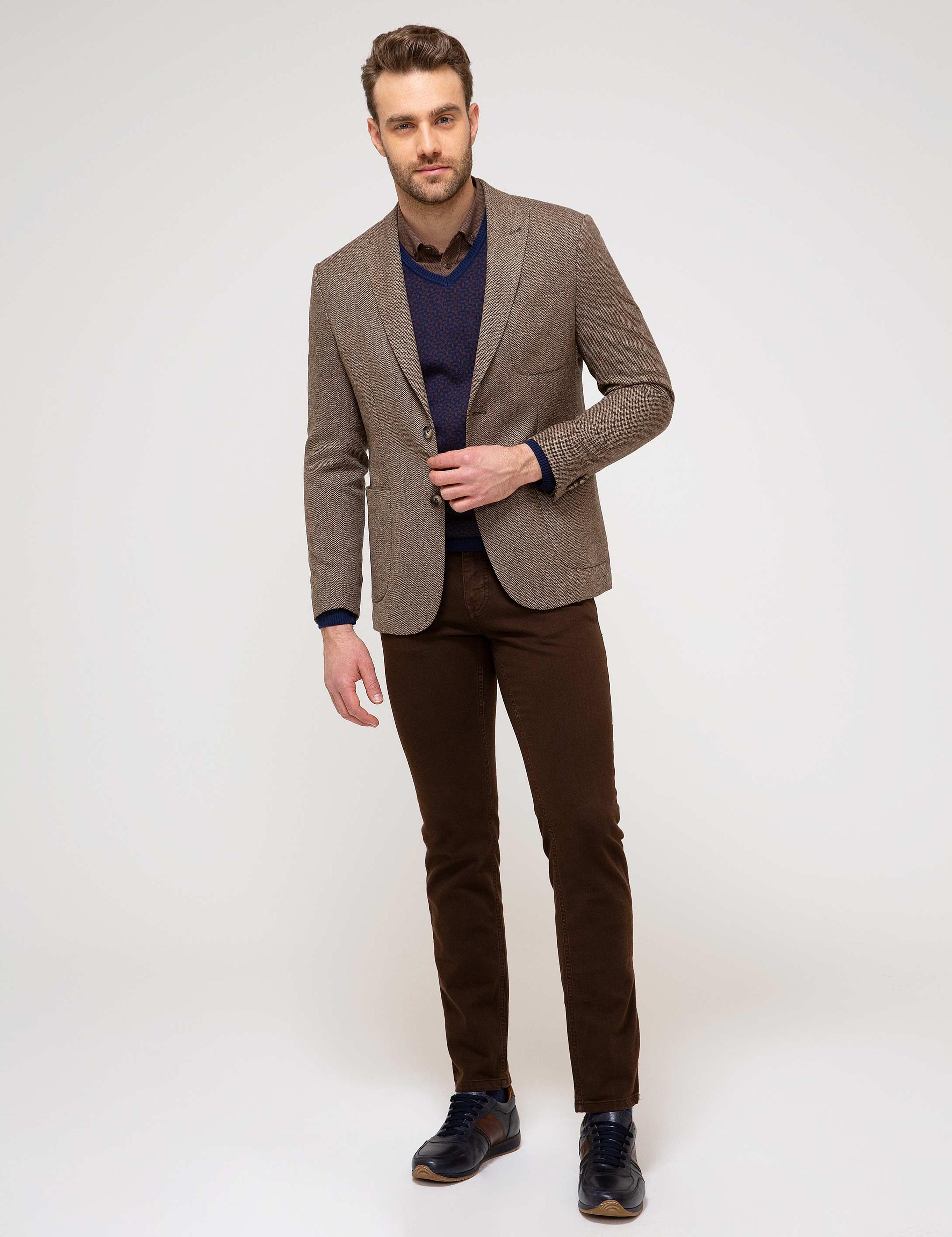 Kahverengi Slim Fit Ceket