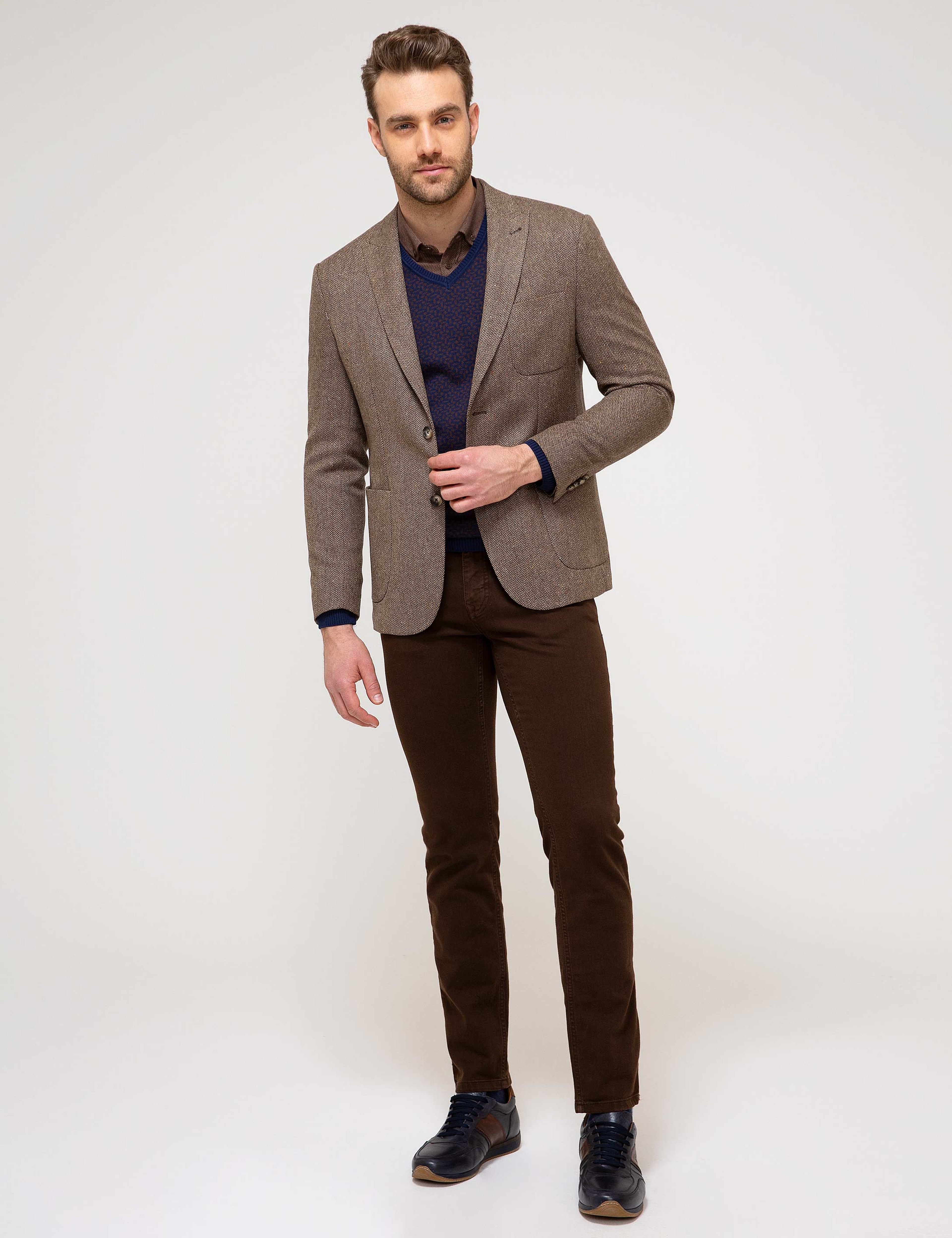Kahverengi Slim Fit Ceket