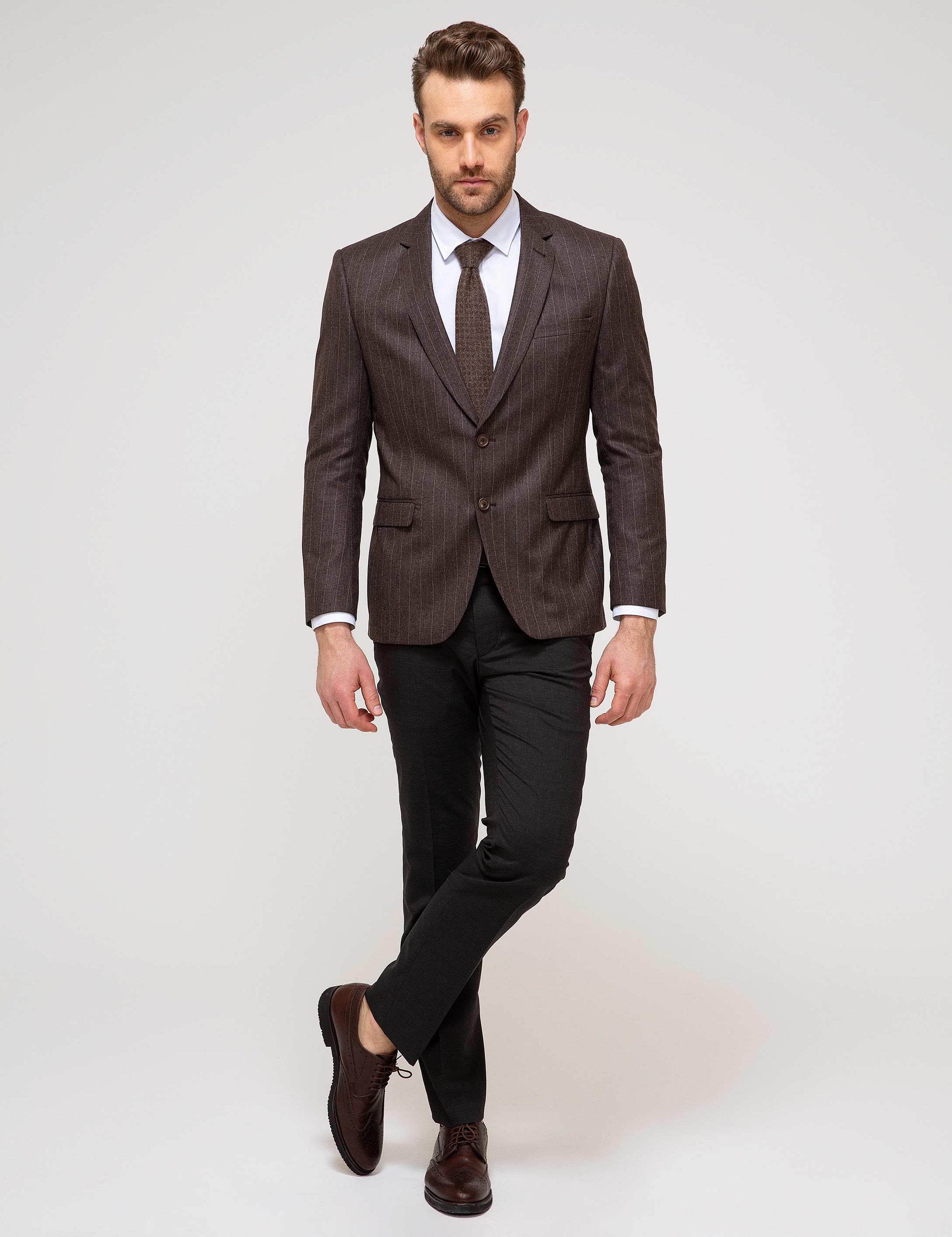 Kahverengi Slim Fit Ceket