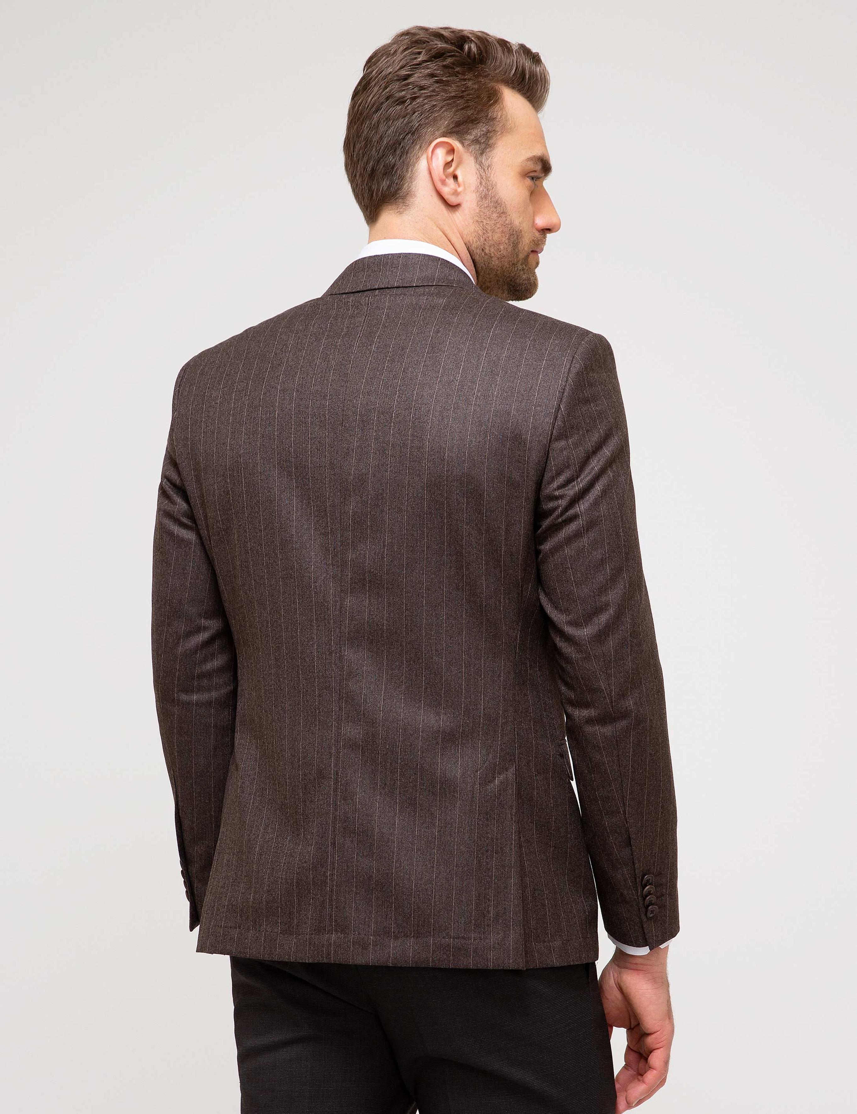 Kahverengi Slim Fit Ceket