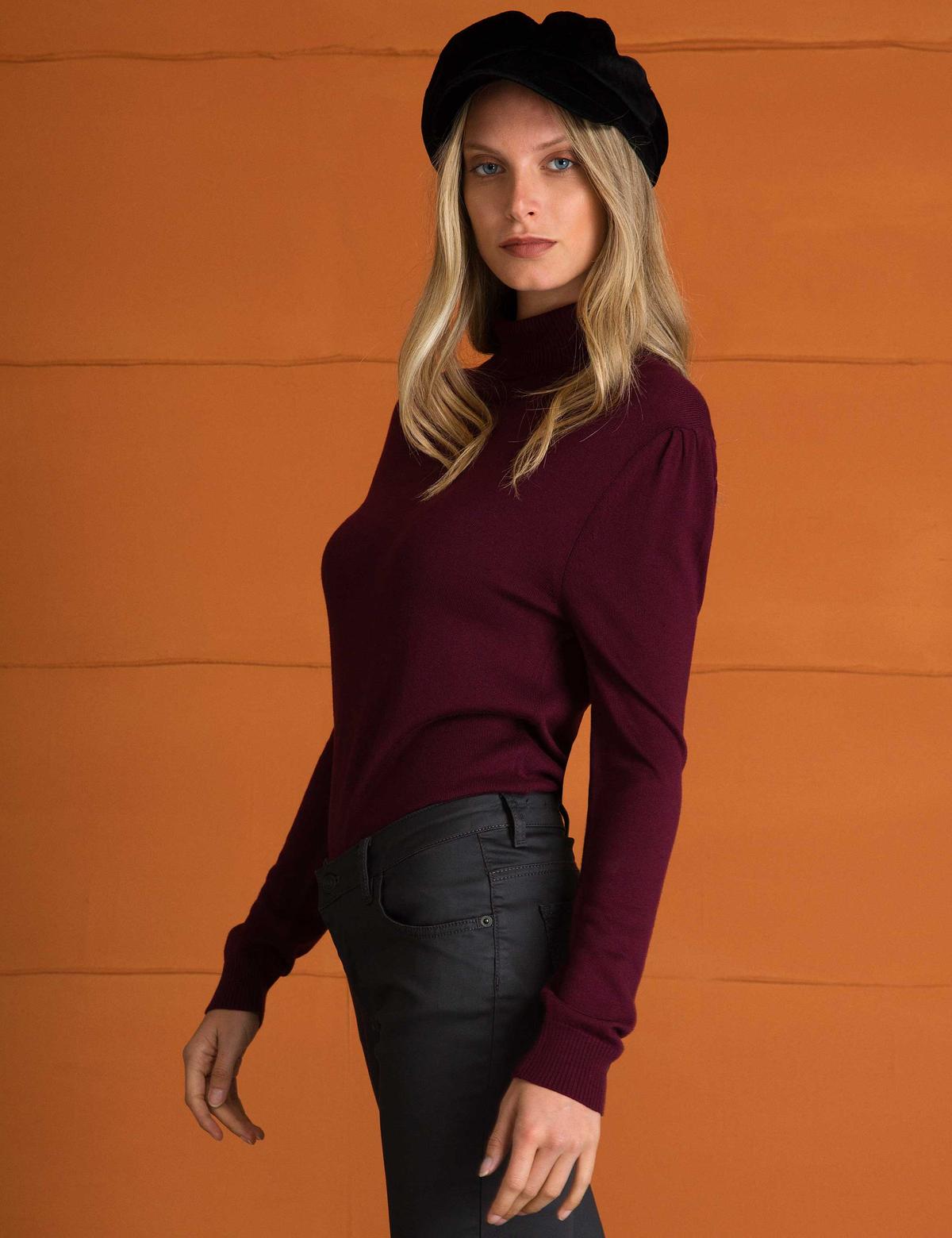 Bordo Slim Fit Kazak - 50197184040