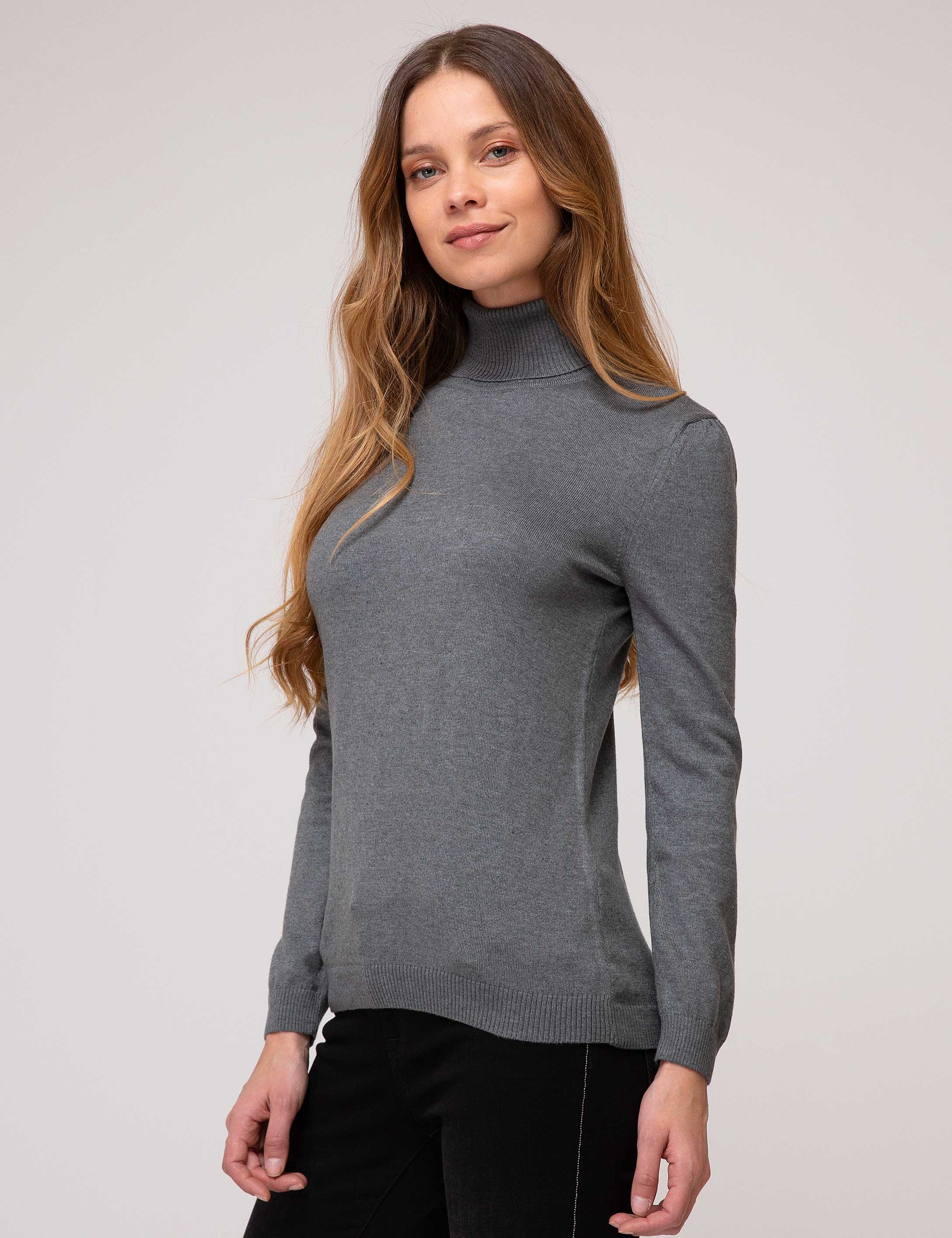 Gri Slim Fit Kazak - Image 2