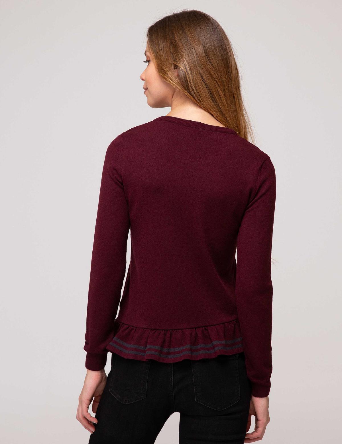 Bordo Slim Fit Kazak - 50197416009