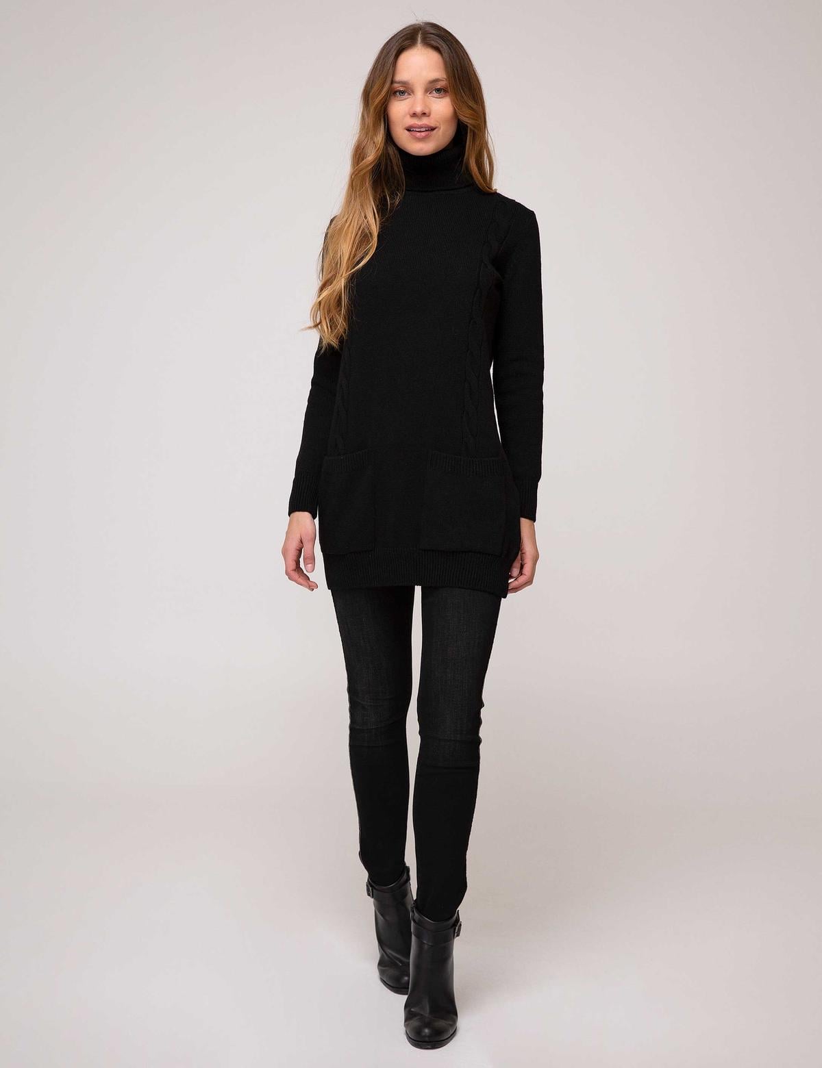 Siyah Oversize Kazak - 50197593032