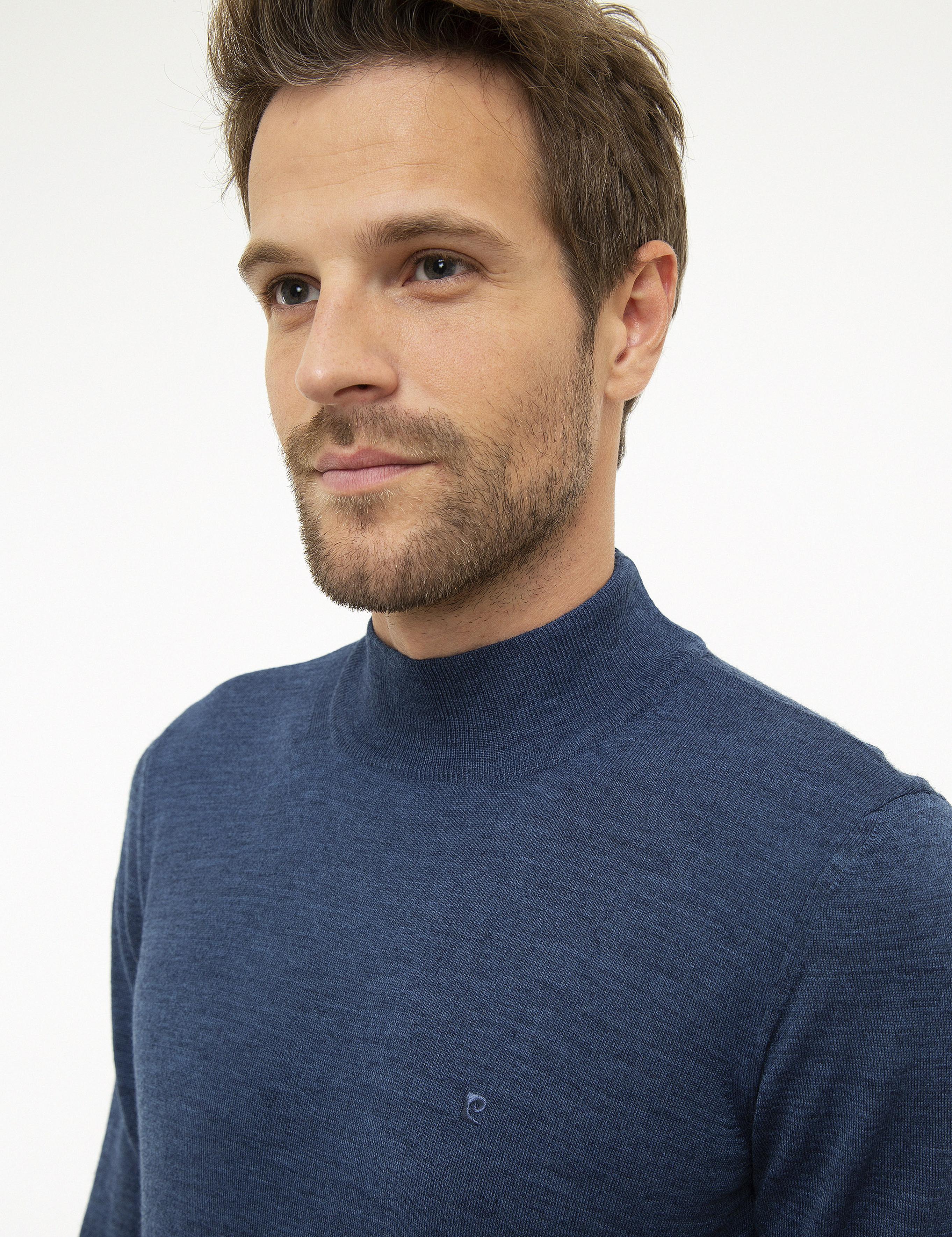 İndigo Slim Fit Basic Kazak