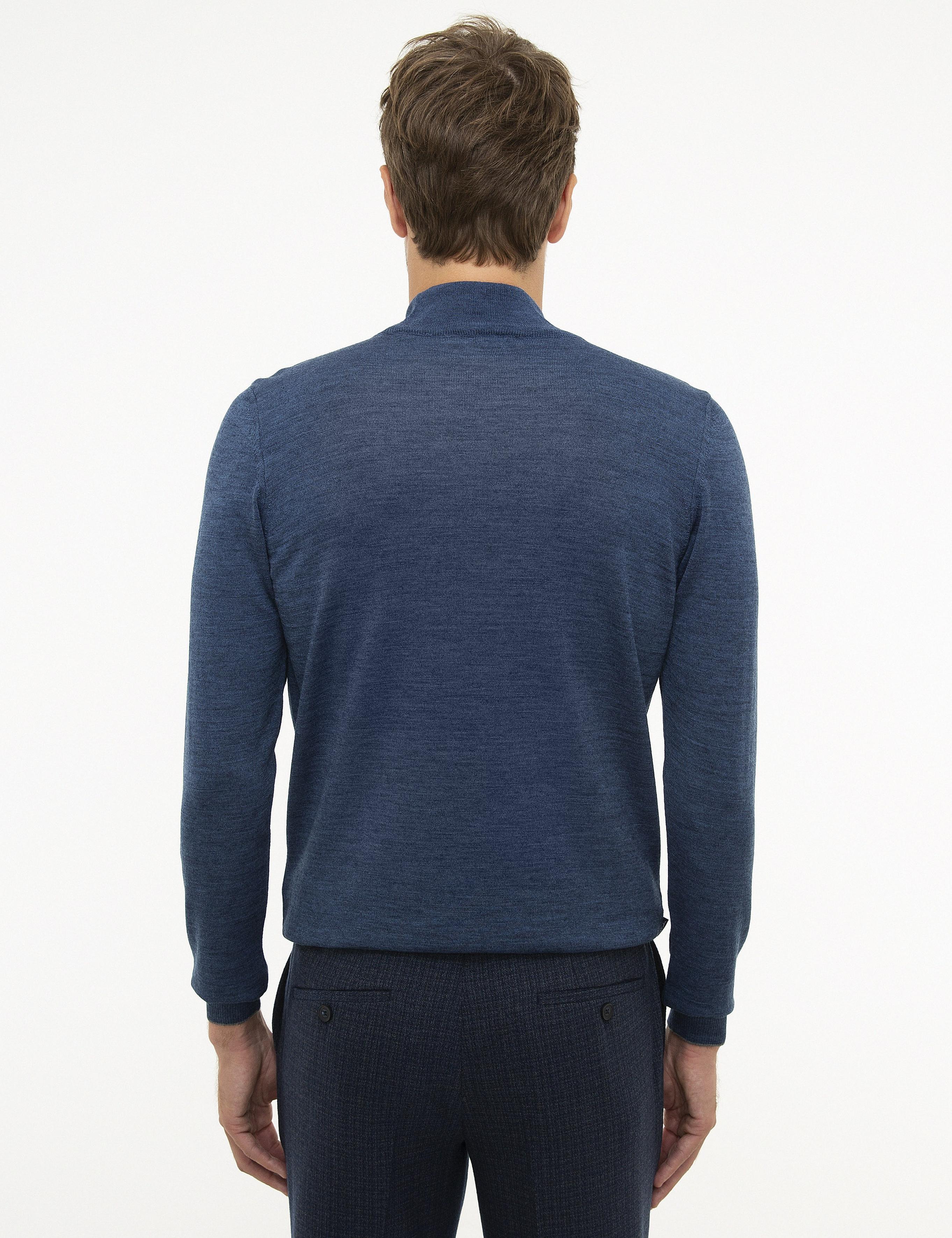 İndigo Slim Fit Basic Kazak