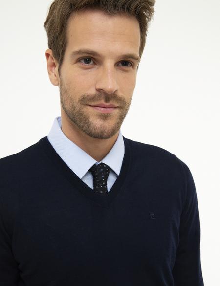 Lacivert Slim Fit Basic Kazak - 50206762024