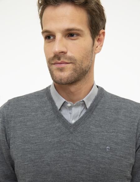 Gri Melanj Slim Fit Basic Kazak - 50206762073