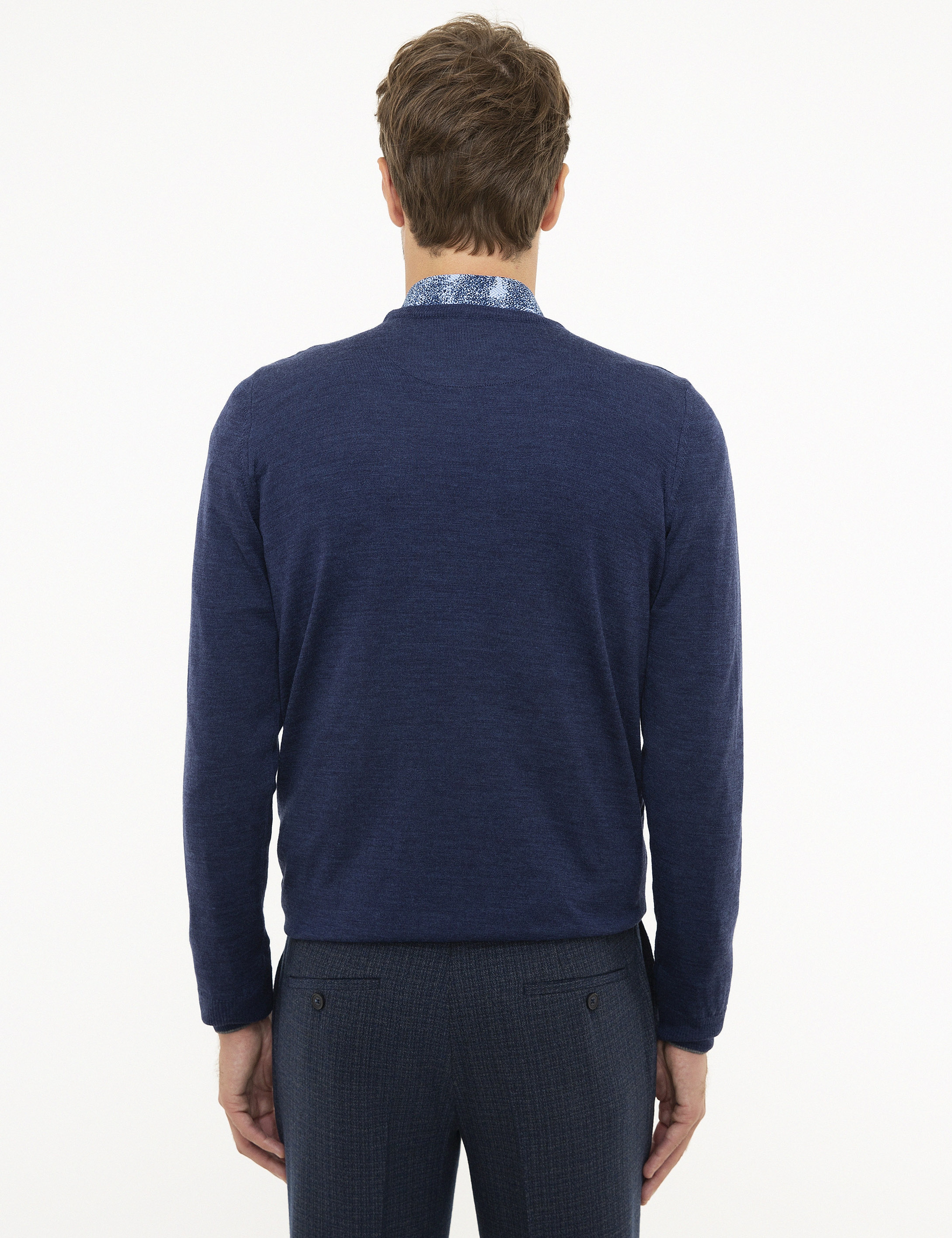 İndigo Slim Fit Basic Kazak - Image 4