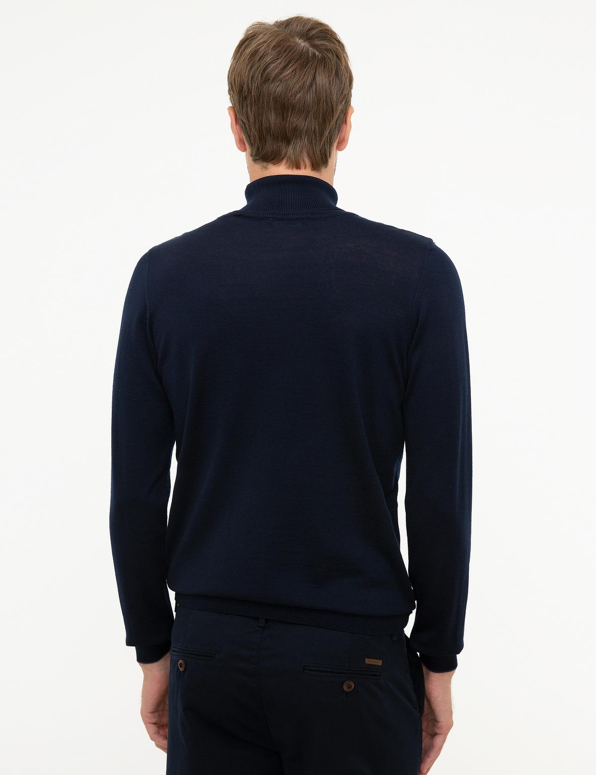 Lacivert Slim Fit Basic Kazak - 50206771017