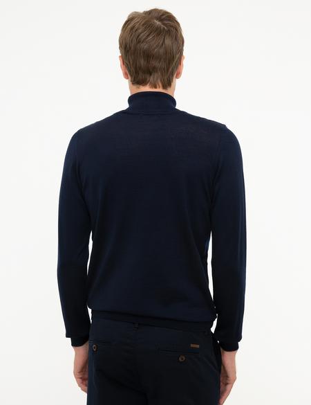 Lacivert Slim Fit Basic Kazak - 50206771017