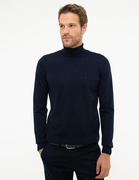 Lacivert Slim Fit Basic Kazak - 50206771017