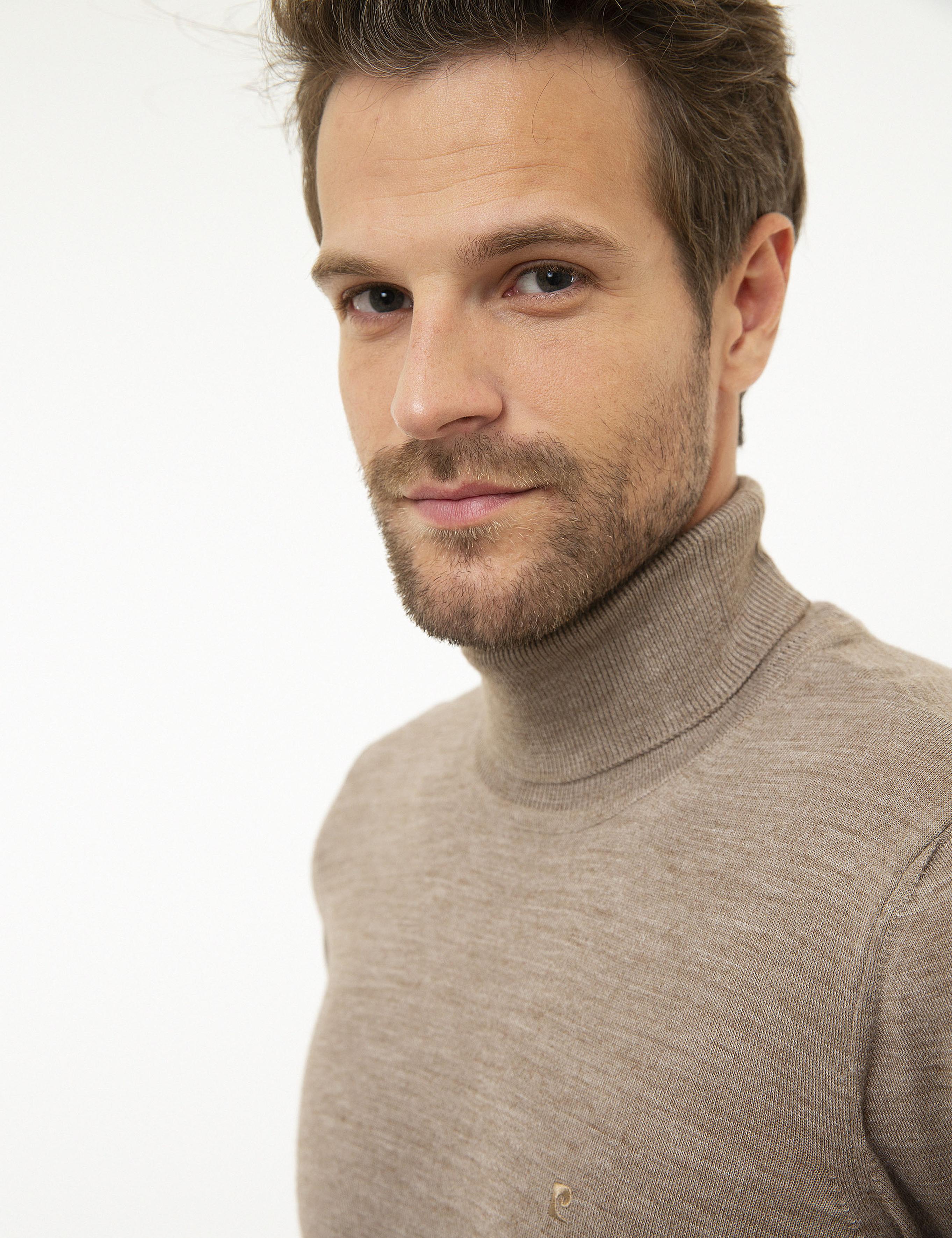 Taş Slim Fit Tam Balıkçı Yaka Yün Karışımlı Basic Triko Kazak