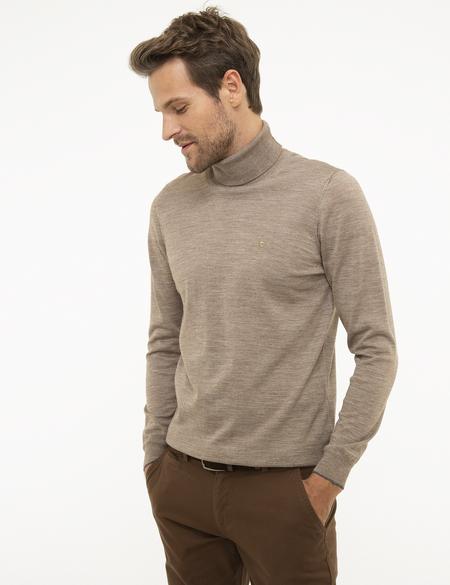 Taş Slim Fit Tam Balıkçı Yaka Yün Karışımlı Basic Triko Kazak - 50206771086