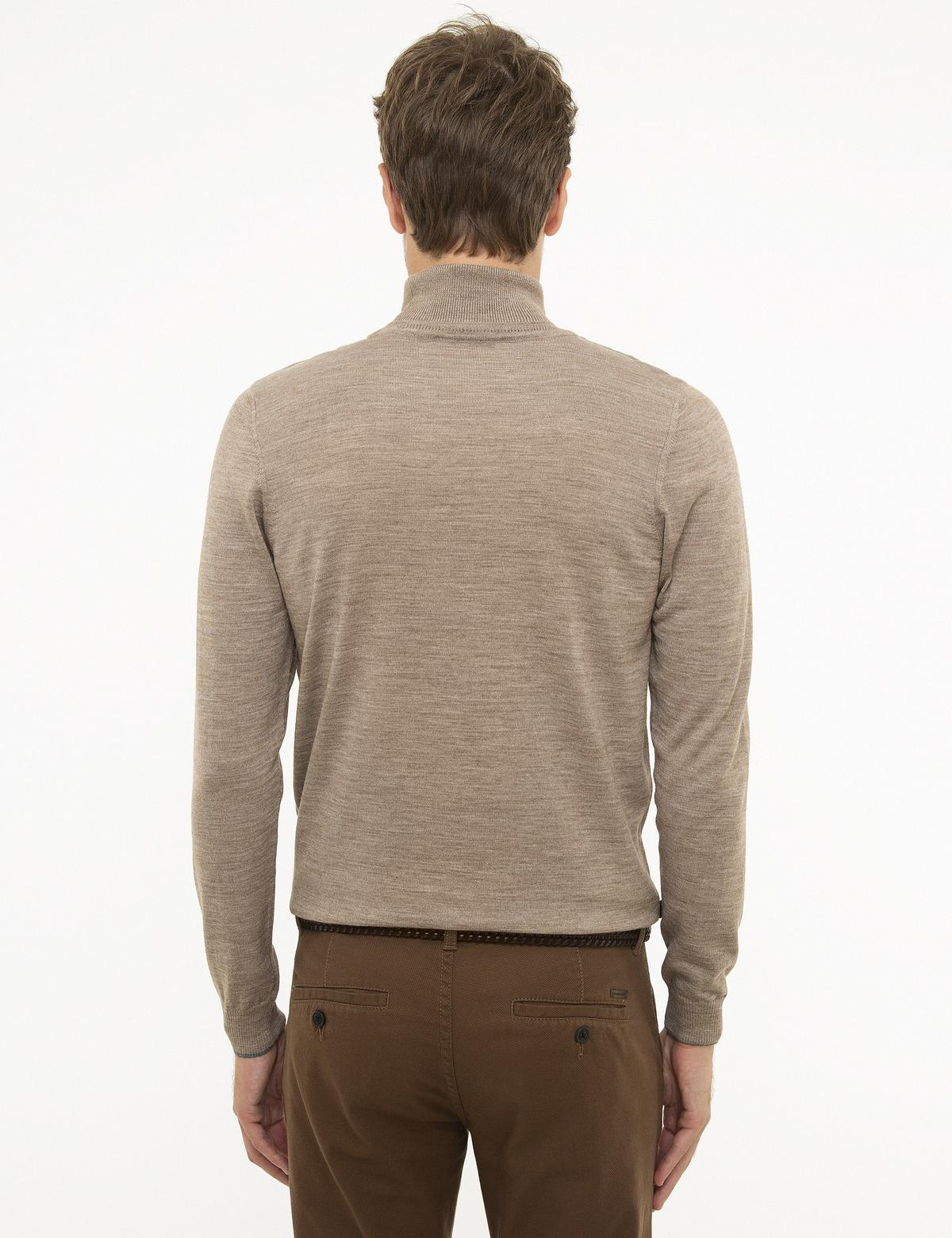 Taş Slim Fit Tam Balıkçı Yaka Yün Karışımlı Basic Triko Kazak - 50206771086