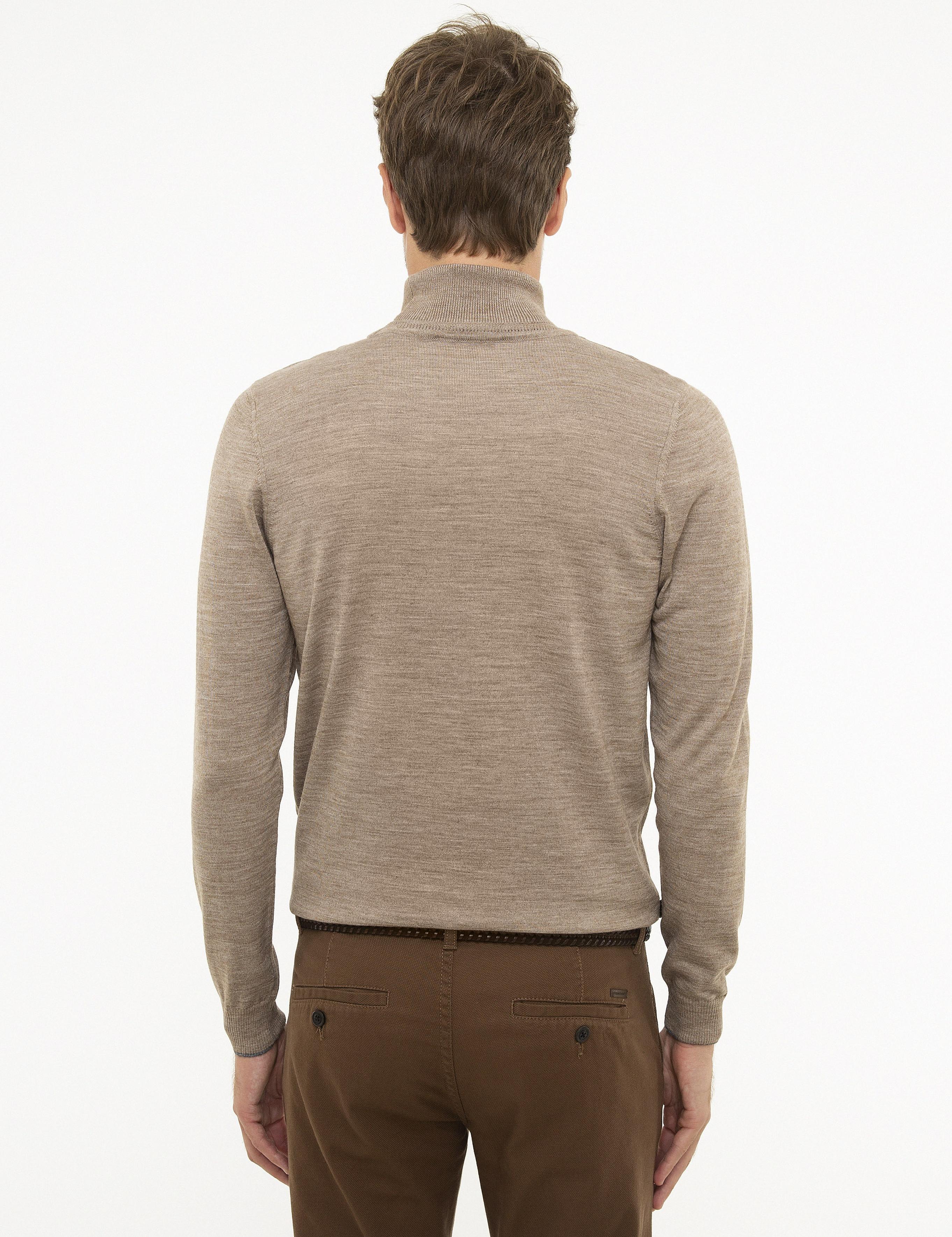 Taş Slim Fit Tam Balıkçı Yaka Yün Karışımlı Basic Triko Kazak