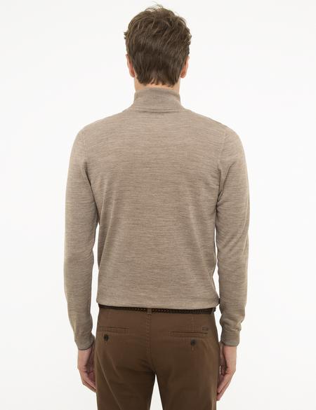 Taş Slim Fit Tam Balıkçı Yaka Yün Karışımlı Basic Triko Kazak - 50206771086