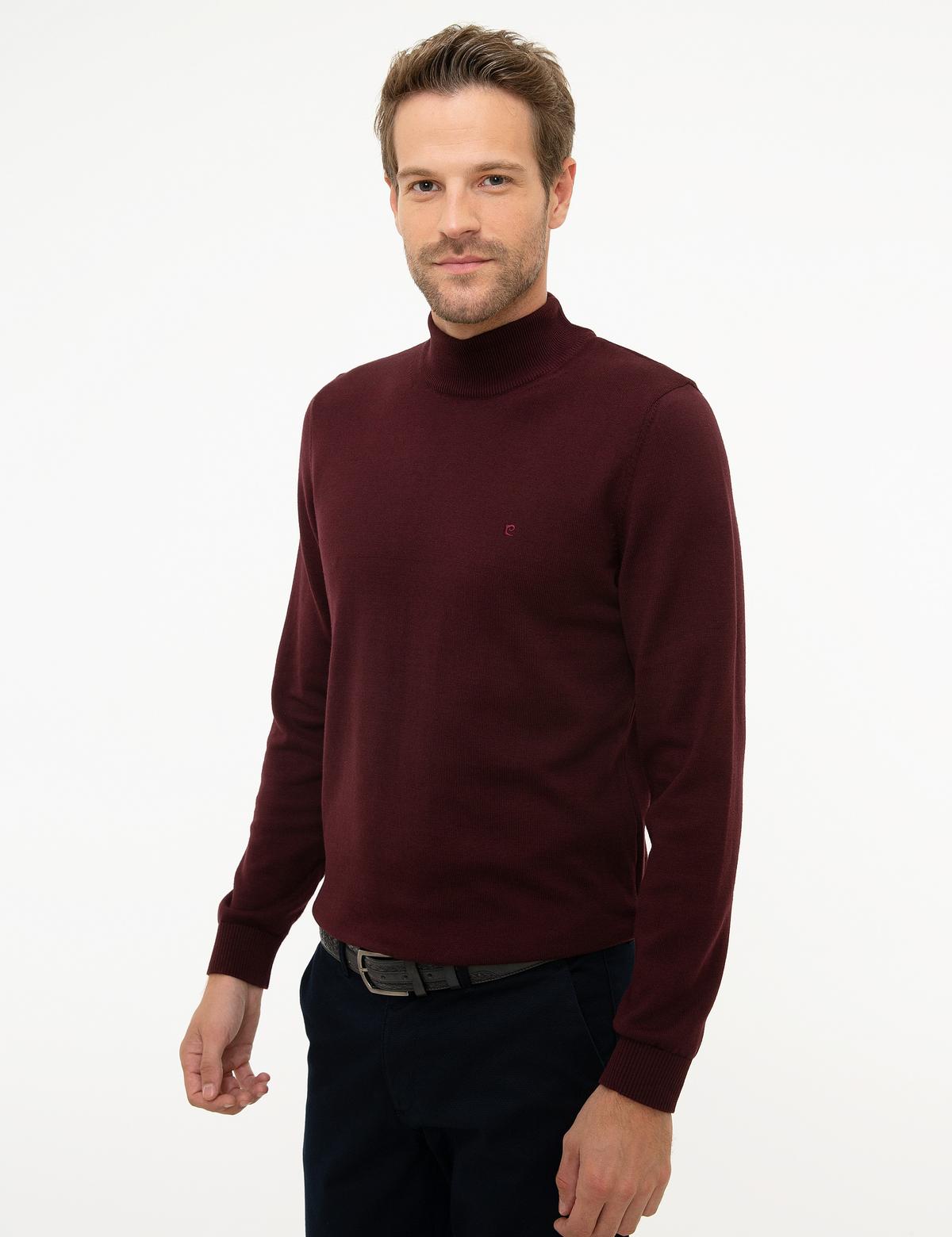 Bordo Slim Fit Basic Kazak - 50207508091