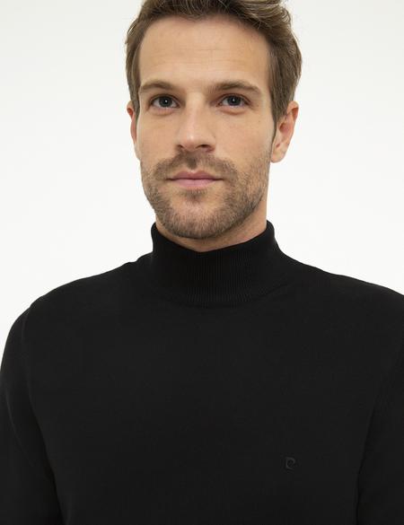 Siyah Slim Fit Basic Triko Kazak - 50207508151