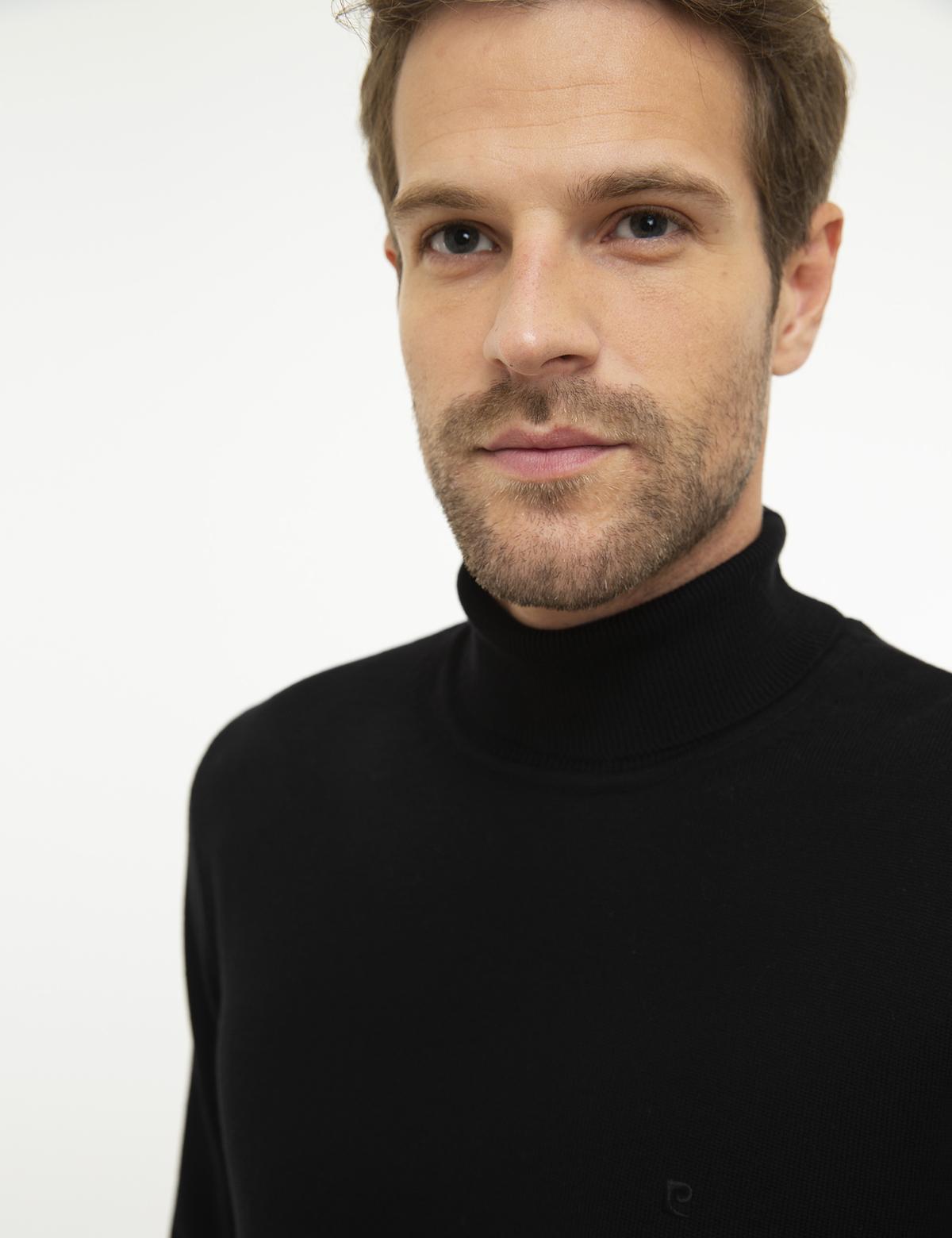 Siyah Slim Fit Basic Kazak - 50207572141