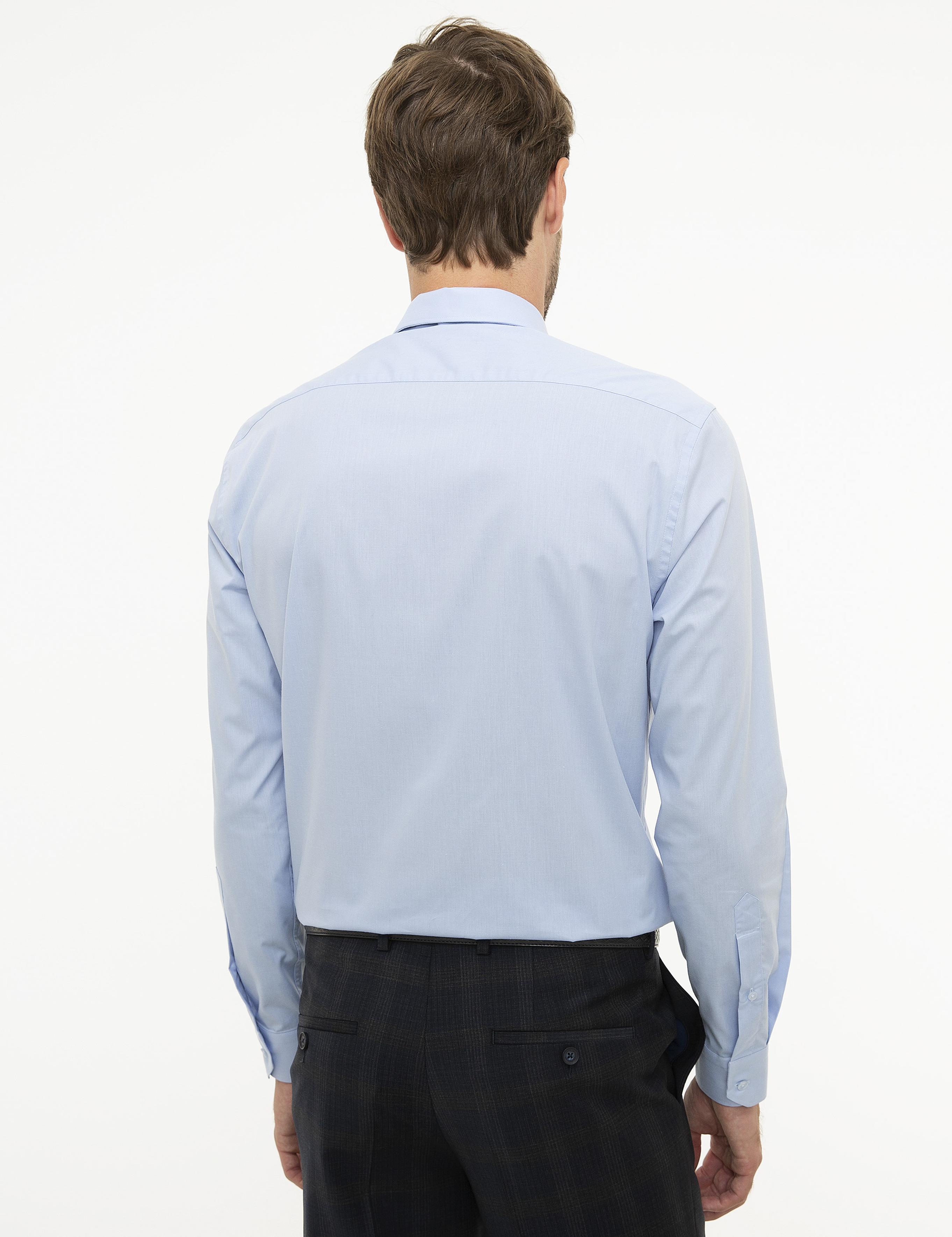 Açık Mavi Regular Fit Uzun Kollu Basic Gömlek
