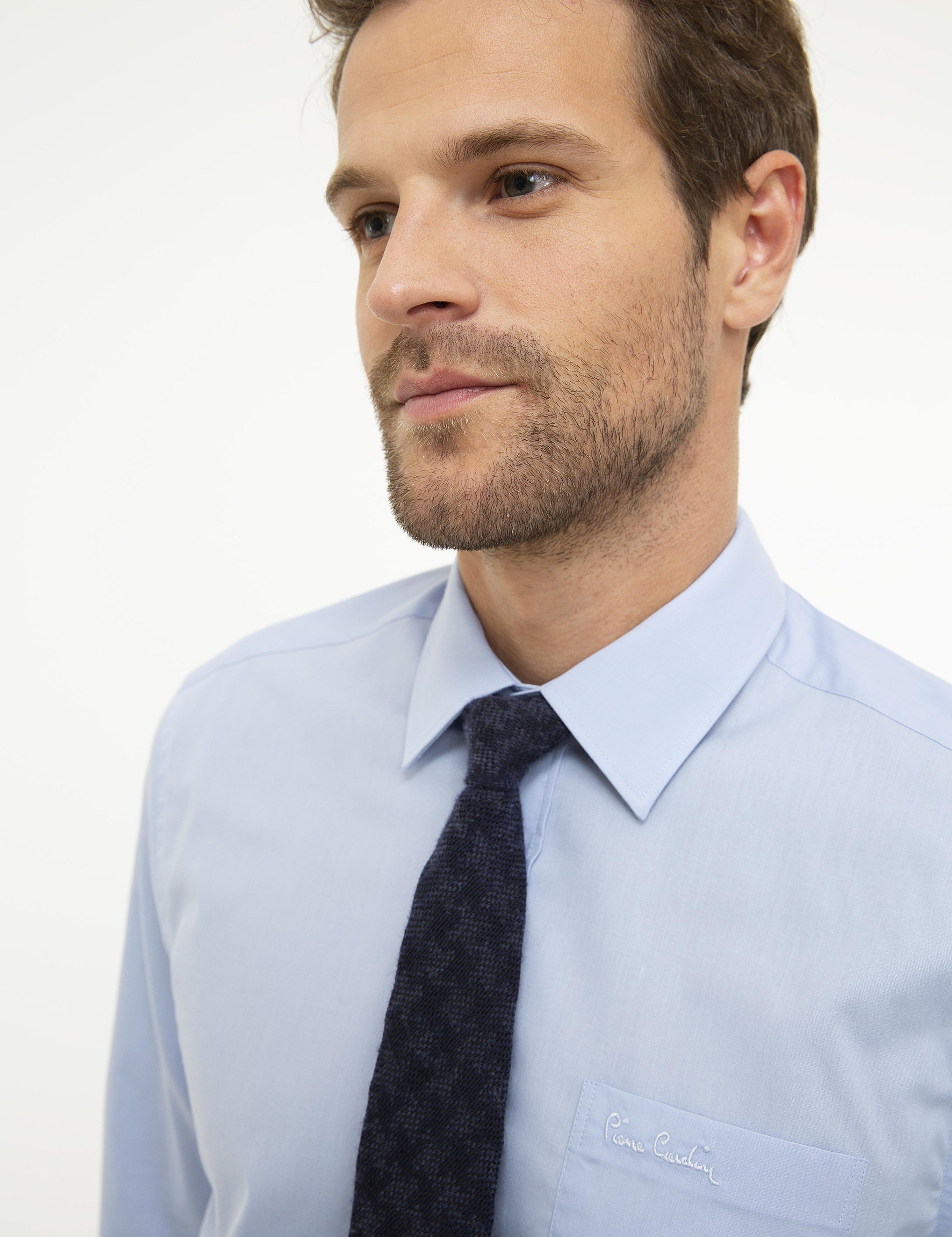 Açık Mavi Regular Fit Uzun Kollu Basic Gömlek