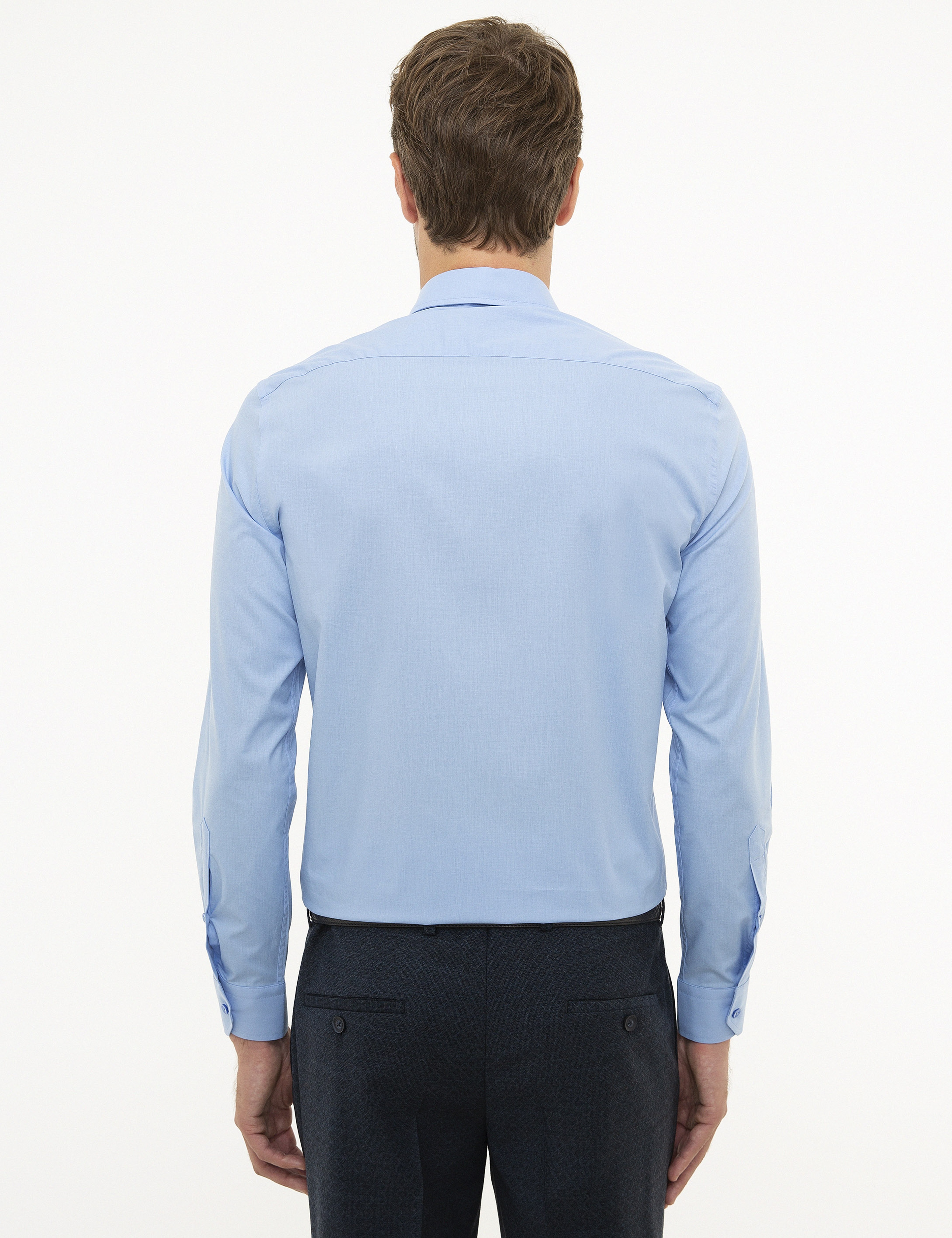 Mavi Slim Fit Uzun Kollu Klasik Gömlek - Image 3