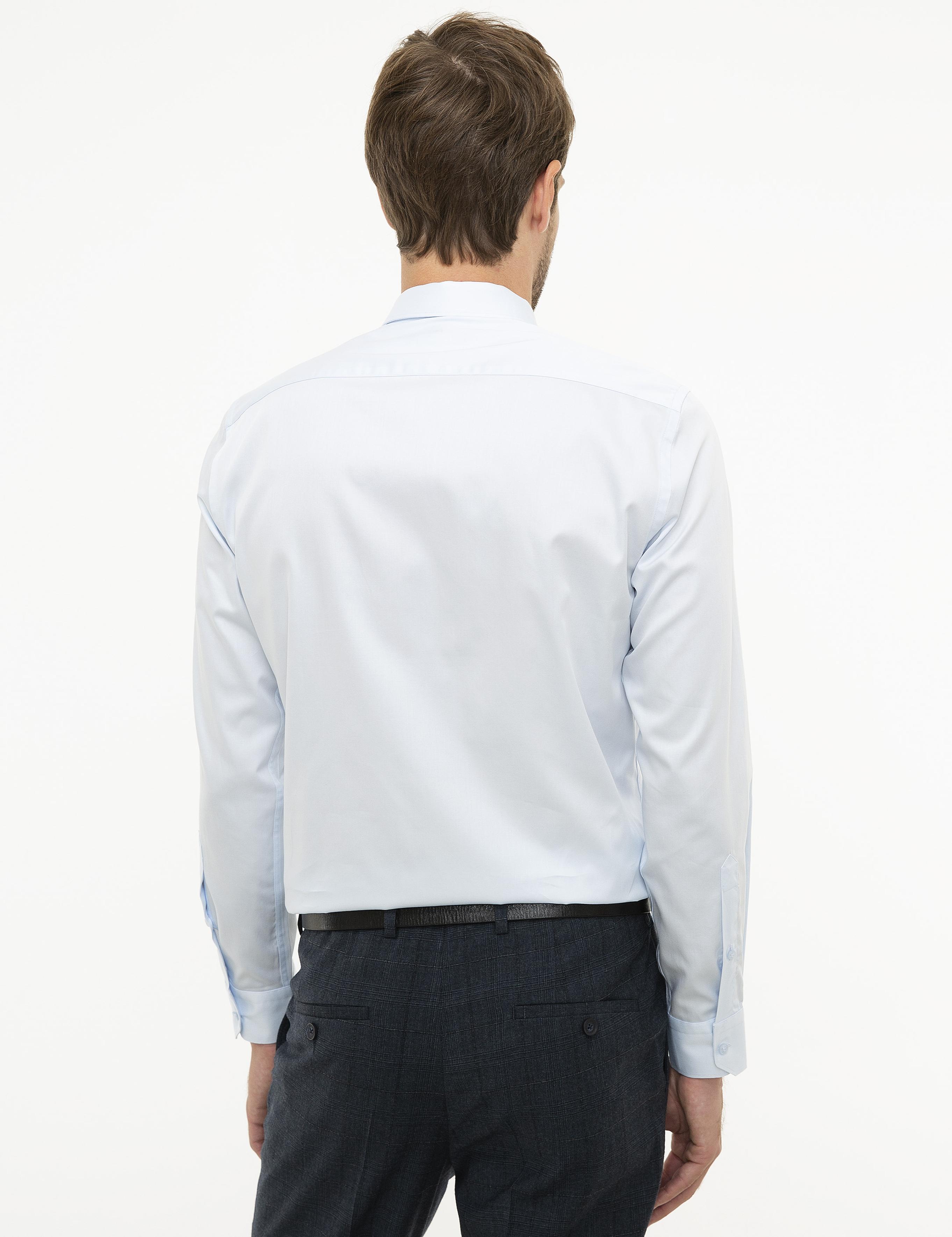 Açık Mavi Slim Fit Uzun Kollu Klasik Gömlek