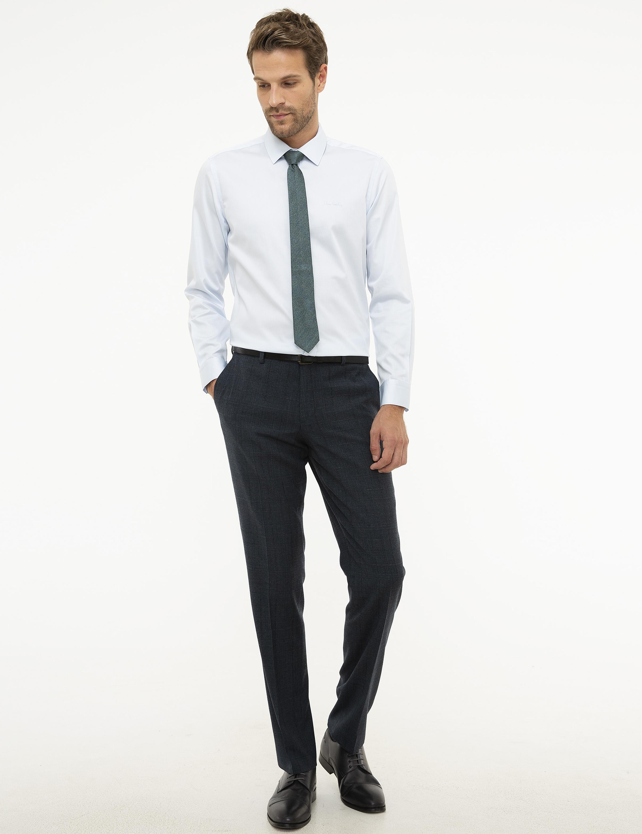 Açık Mavi Slim Fit Uzun Kollu Klasik Gömlek