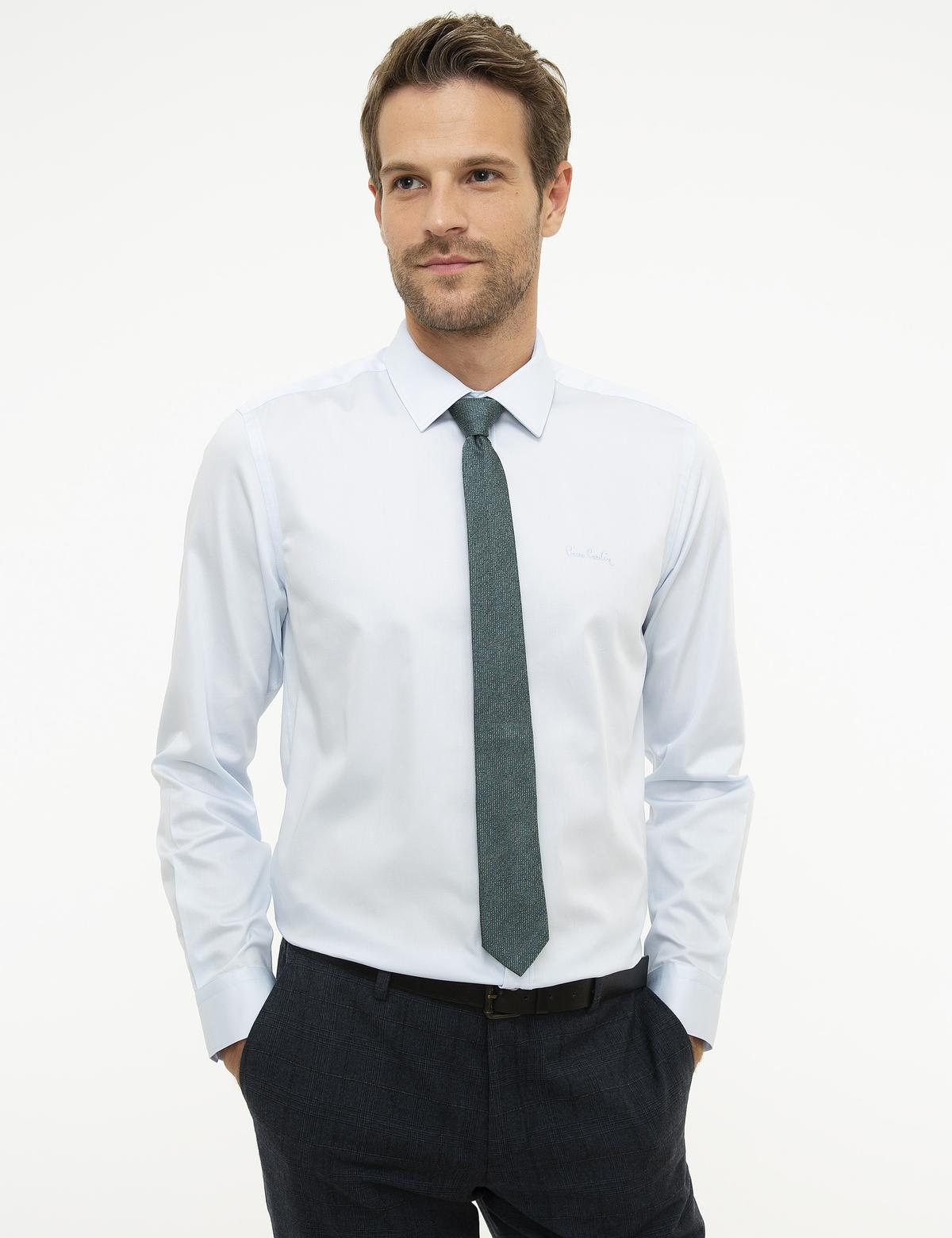 Açık Mavi Slim Fit Uzun Kollu Klasik Gömlek