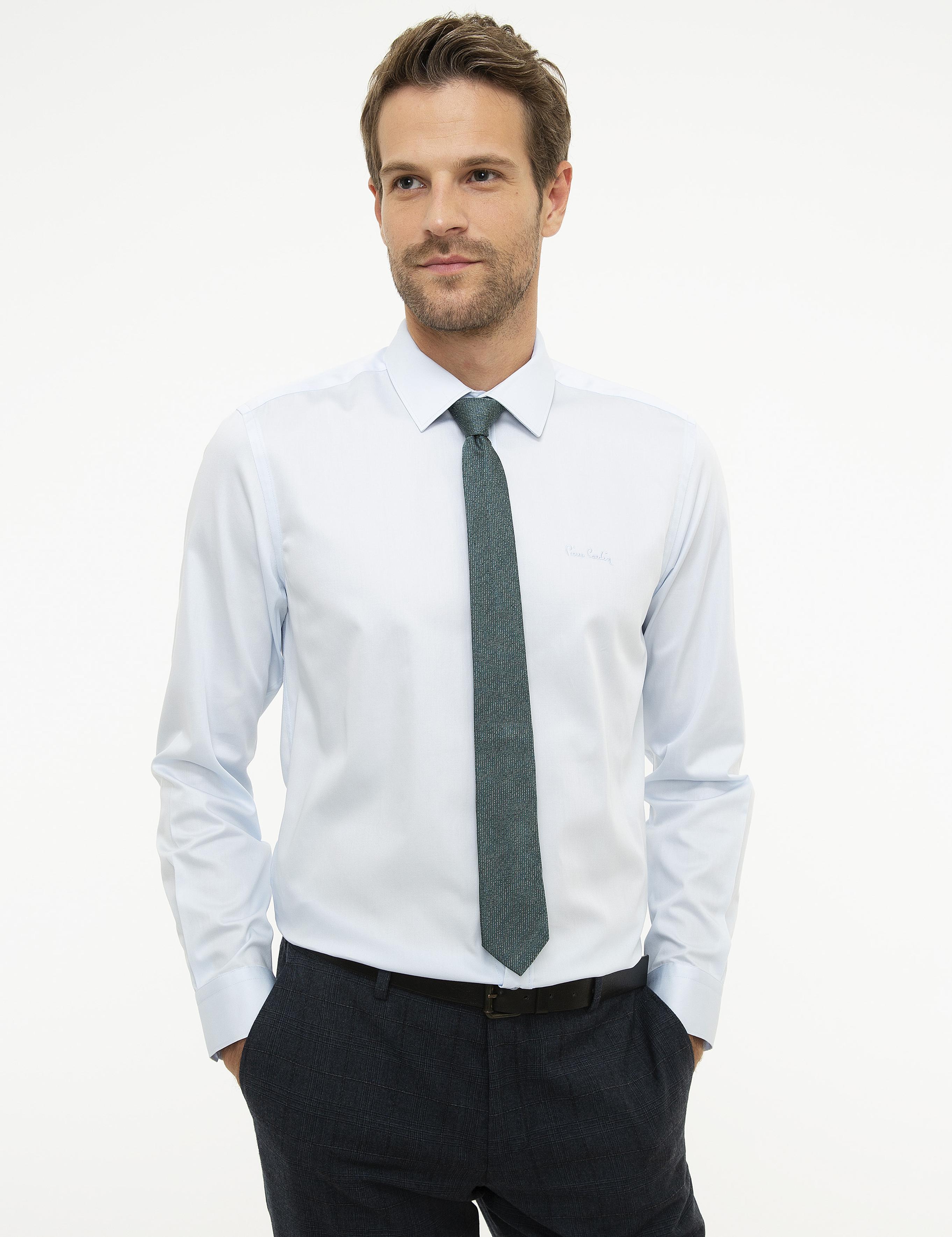 Açık Mavi Slim Fit Uzun Kollu Klasik Gömlek