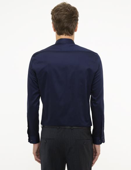 Lacivert Slim Fit Uzun Kollu Klasik Gömlek - 50207631032