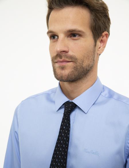 Koyu Mavi Slim Fit Uzun Kollu Klasik Gömlek - 50207631037