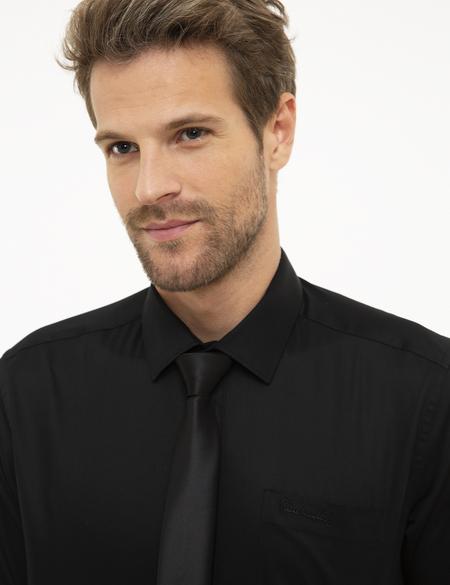 Siyah Regular Fit Uzun Kollu Klasik Gömlek - 50207634010