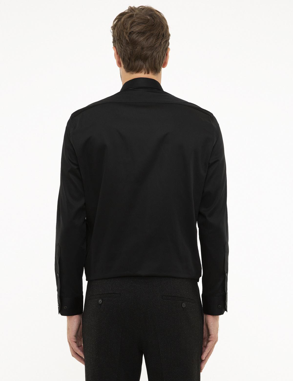 Siyah Regular Fit Uzun Kollu Klasik Gömlek - 50207634010