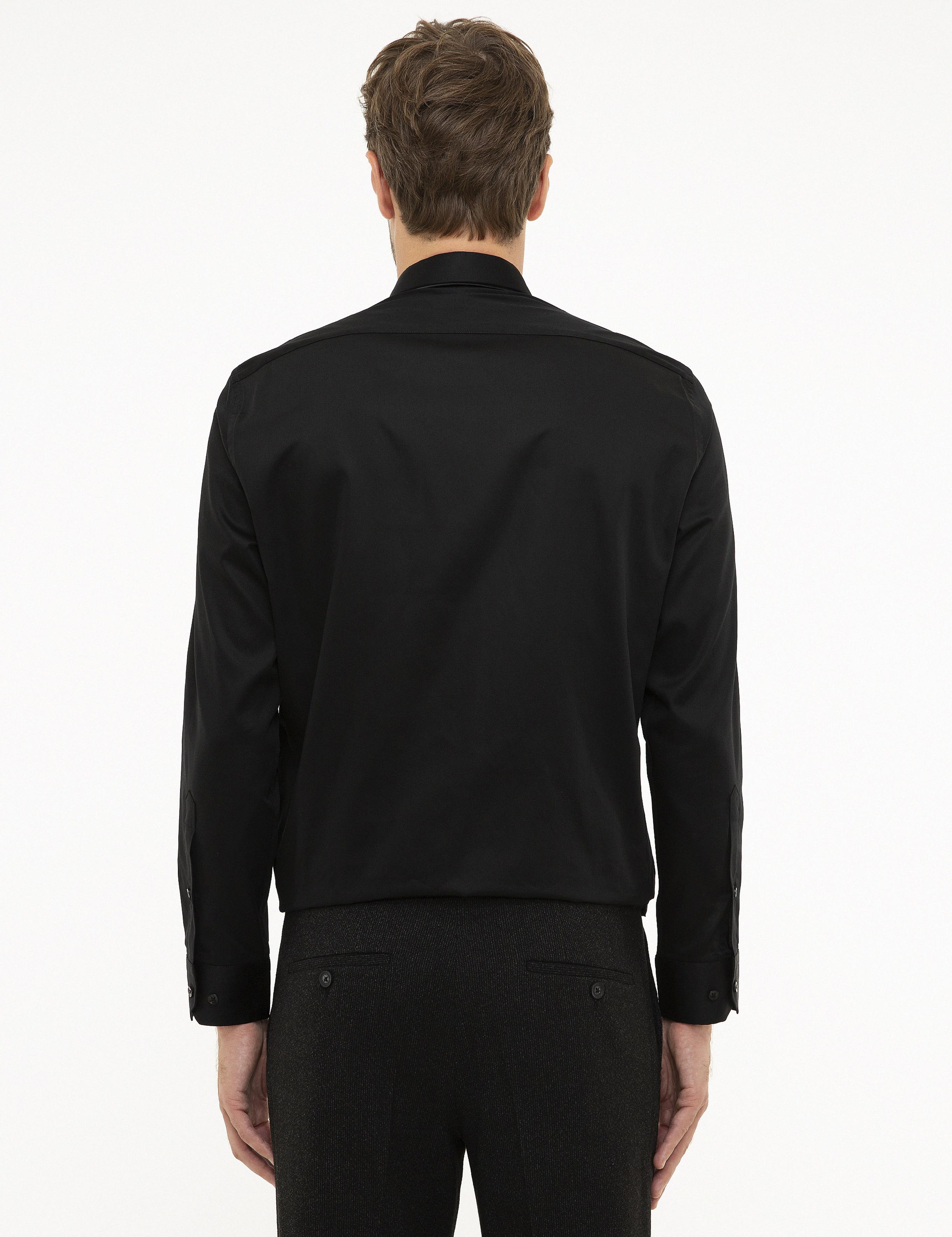 Siyah Regular Fit Uzun Kollu Klasik Gömlek