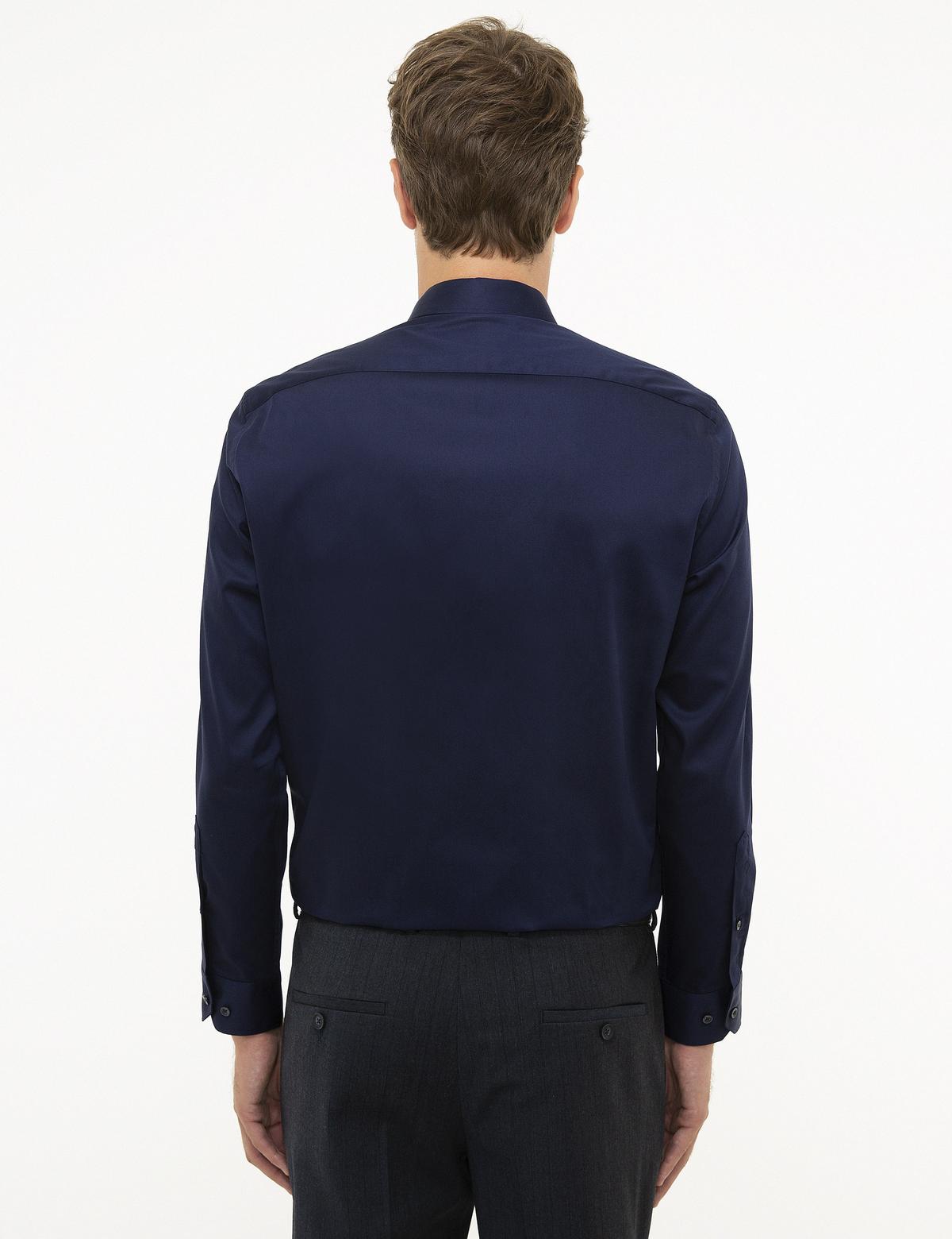 Lacivert Regular Fit Uzun Kollu Klasik Gömlek - 50207634037