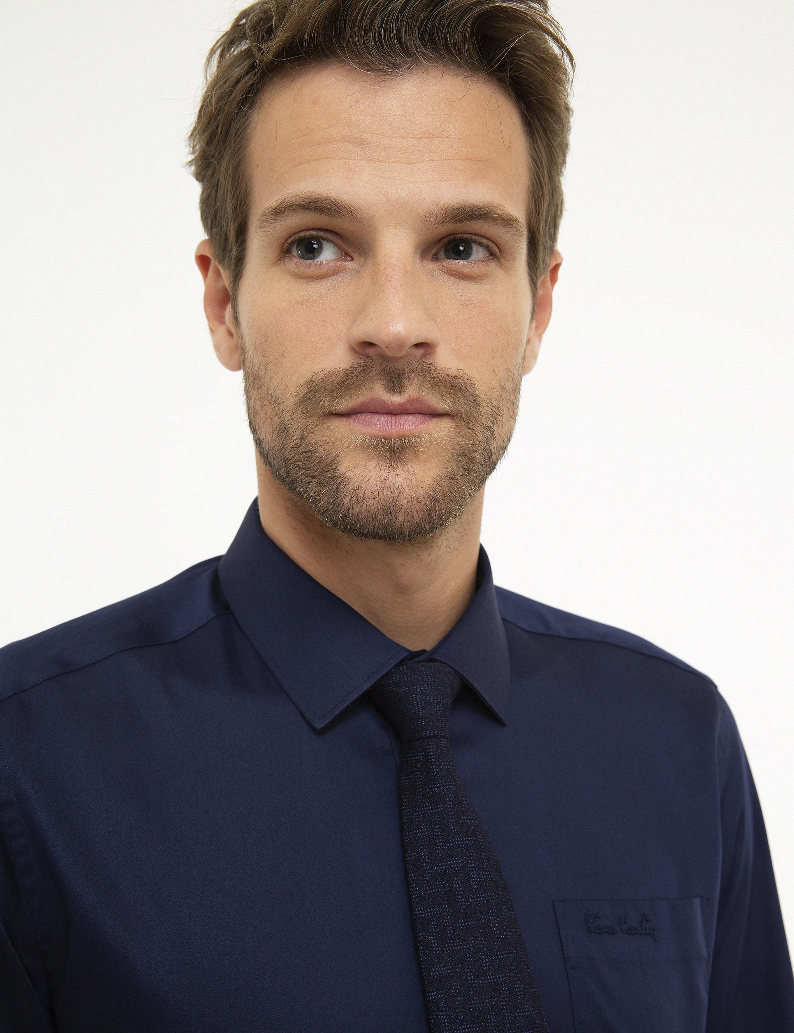 Lacivert Regular Fit Uzun Kollu Klasik Gömlek