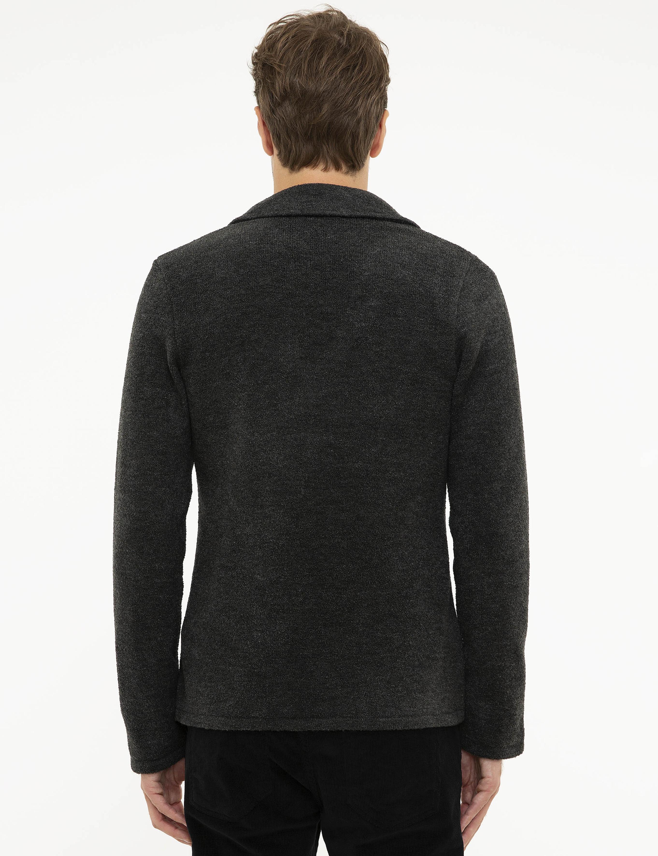 Füme Slim Fit Triko Hırka