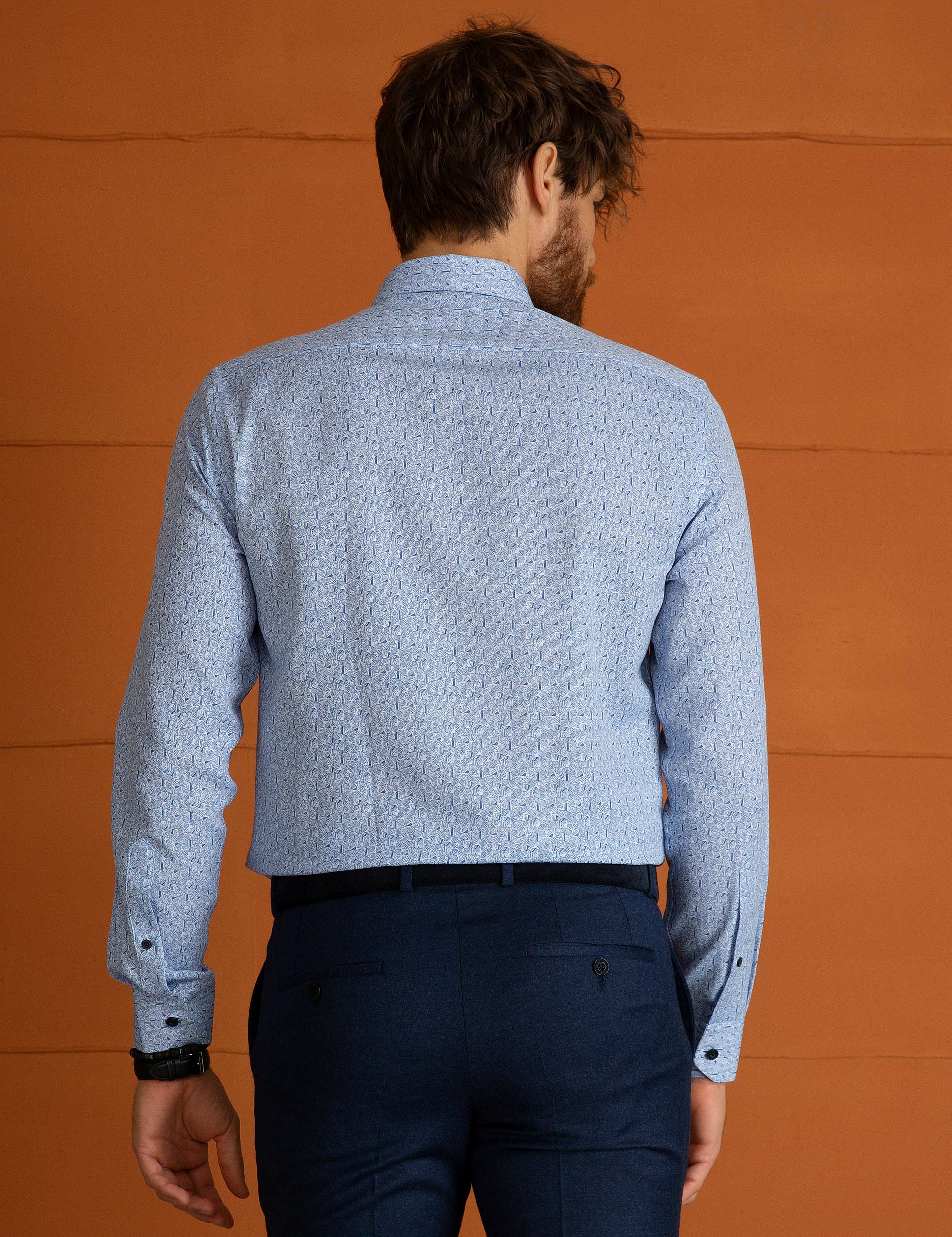 Mavi Slim Fit Gömlek - Image 3