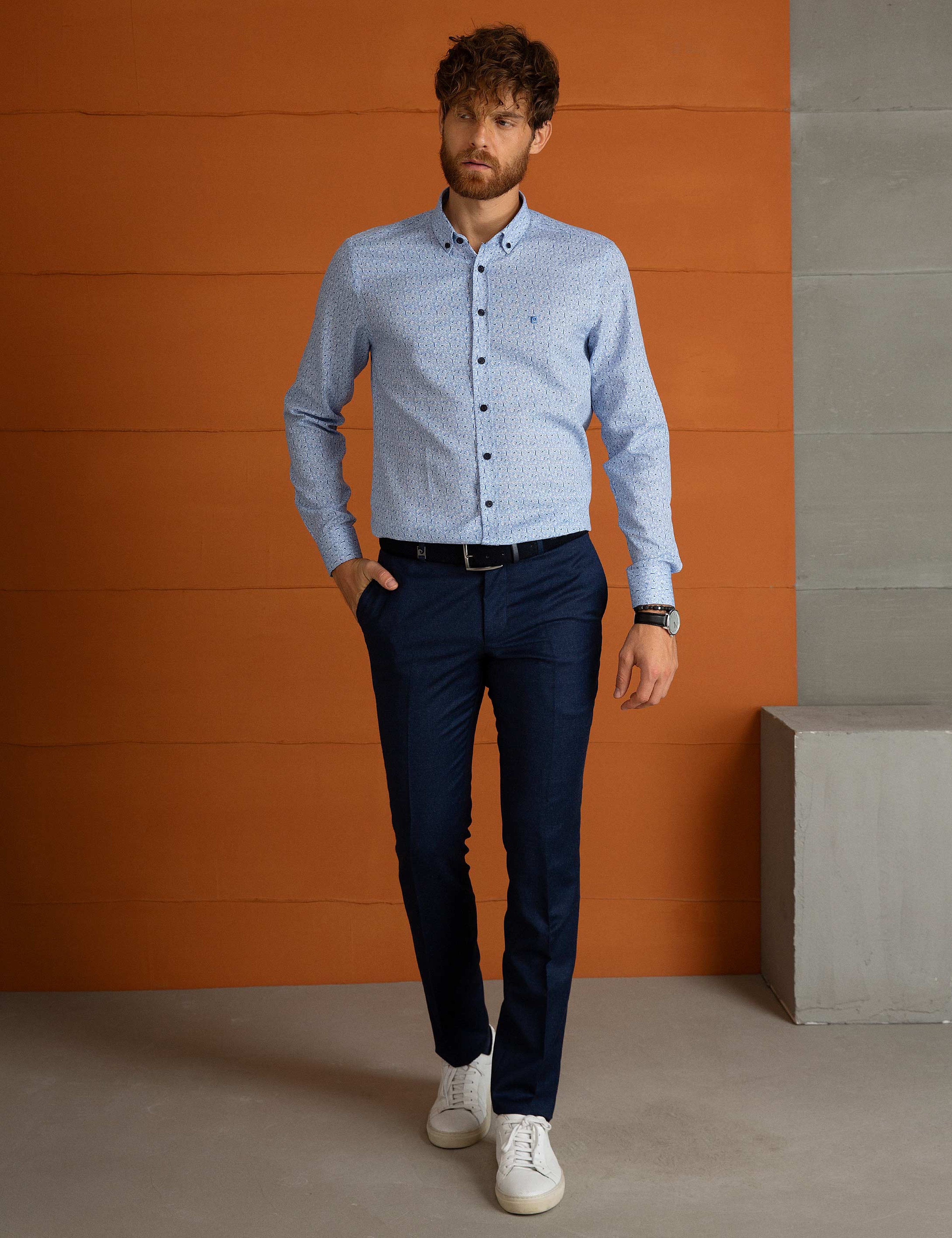 Mavi Slim Fit Gömlek - Image 1
