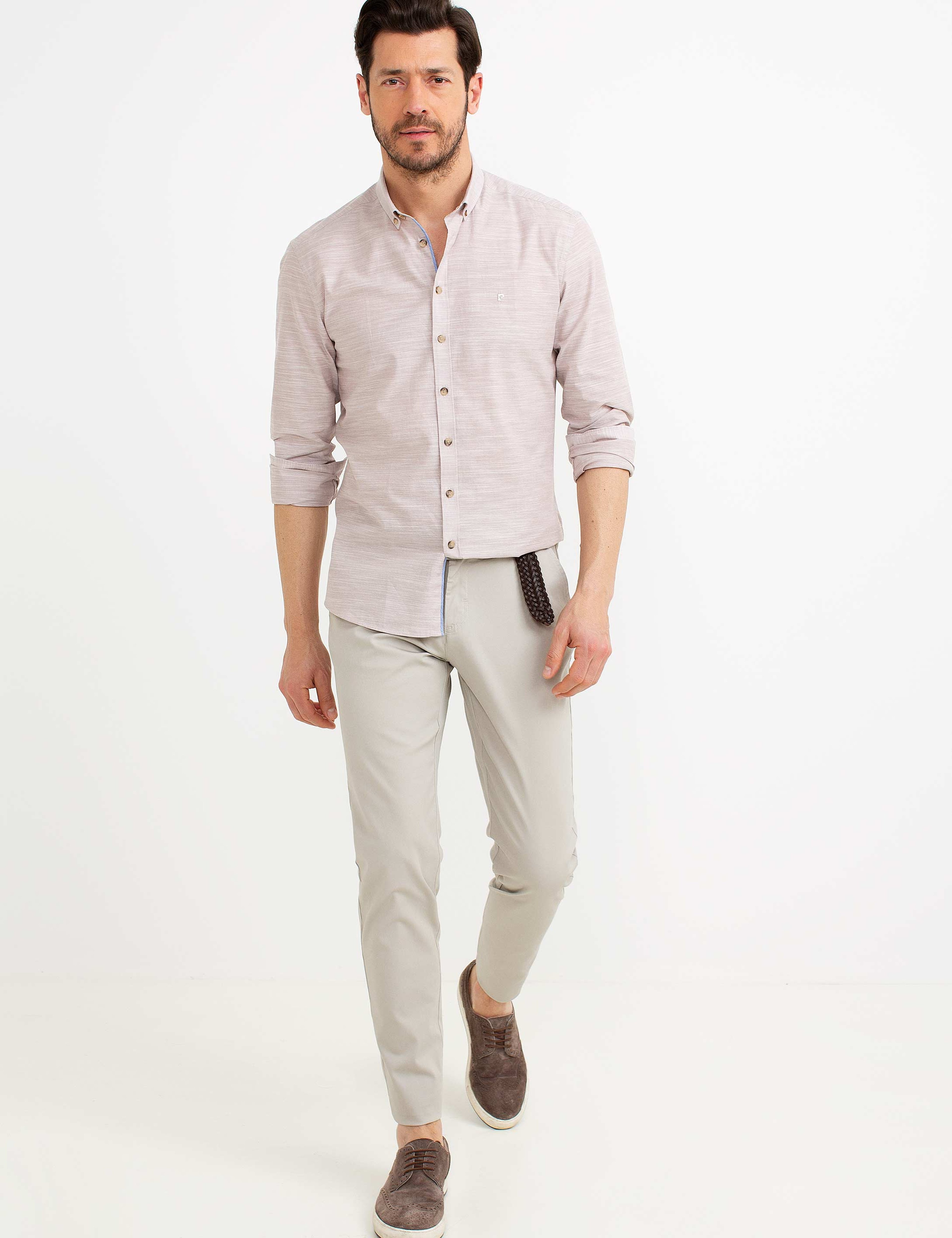 Bej Slim Fit Gömlek - Image 2