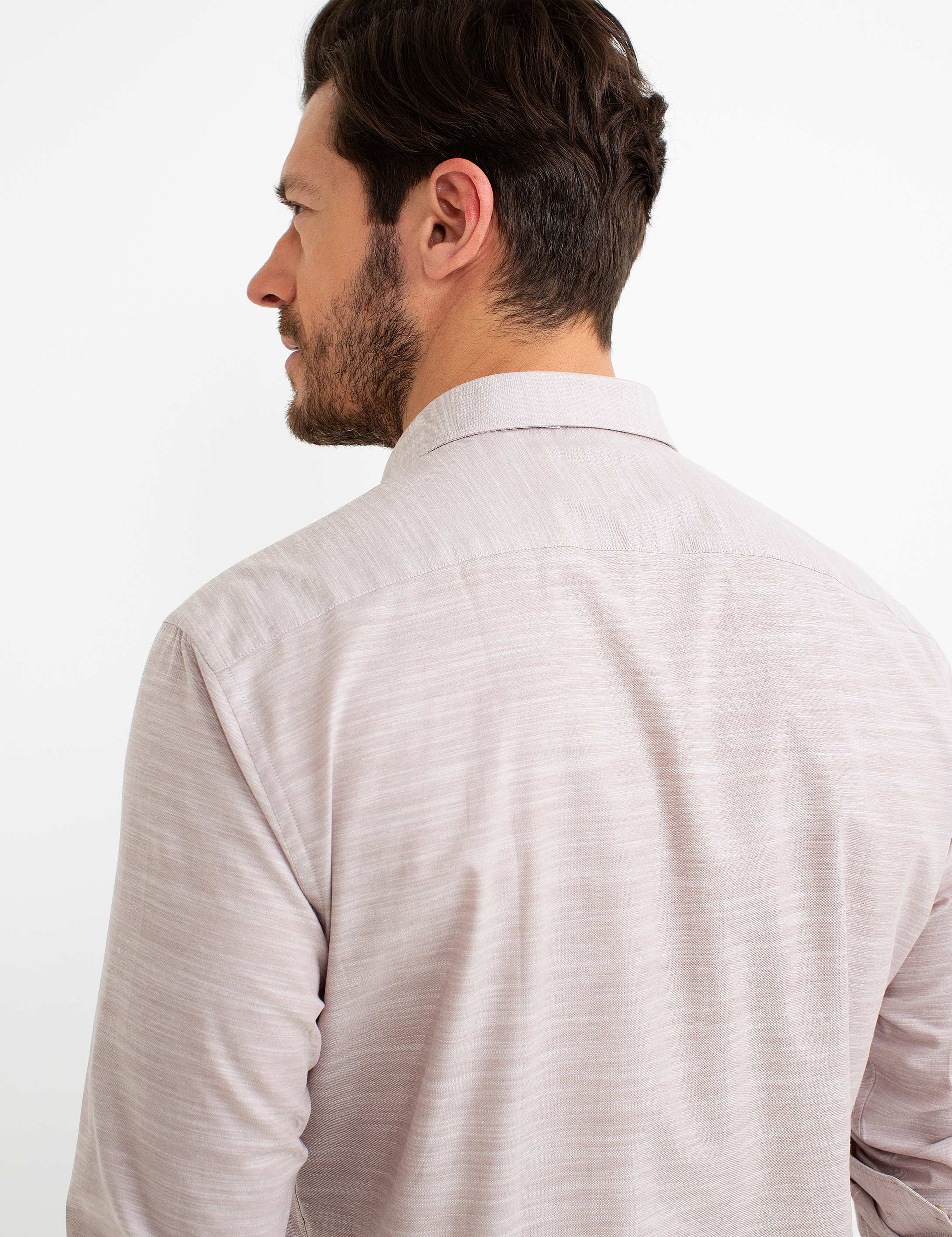 Bej Slim Fit Gömlek - Image 3