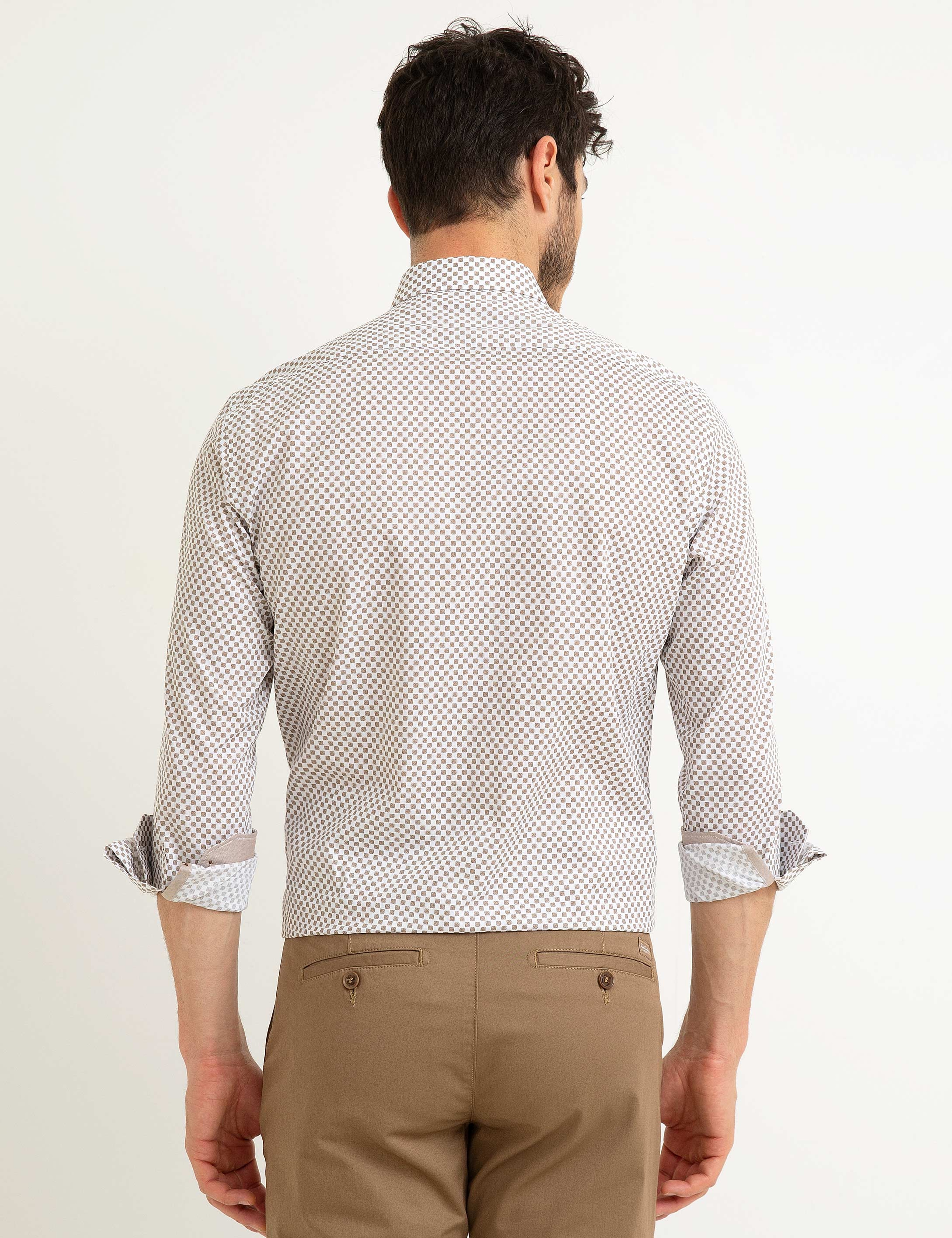 Kahverengi Slim Fit Gömlek - Image 3
