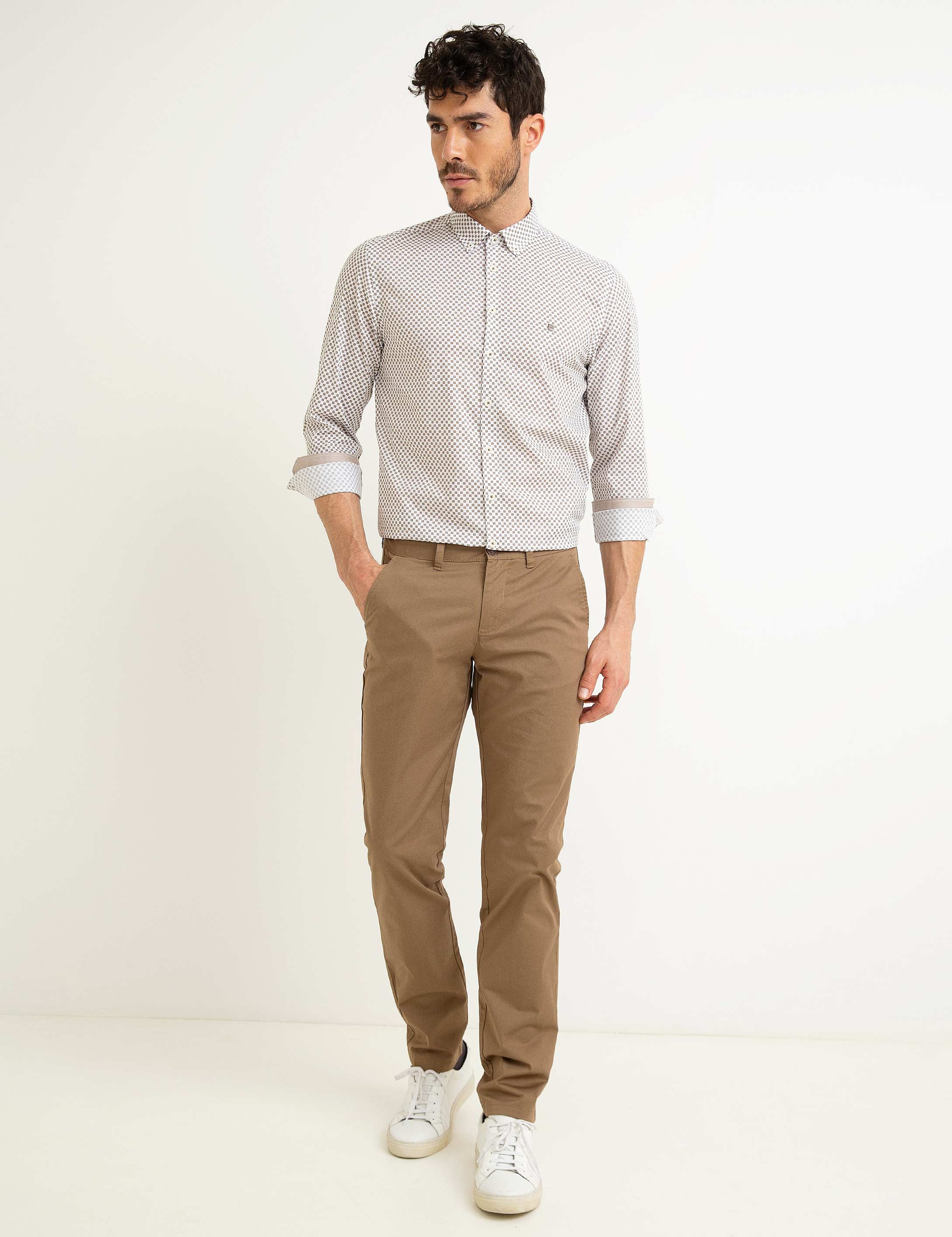 Kahverengi Slim Fit Gömlek - Image 1