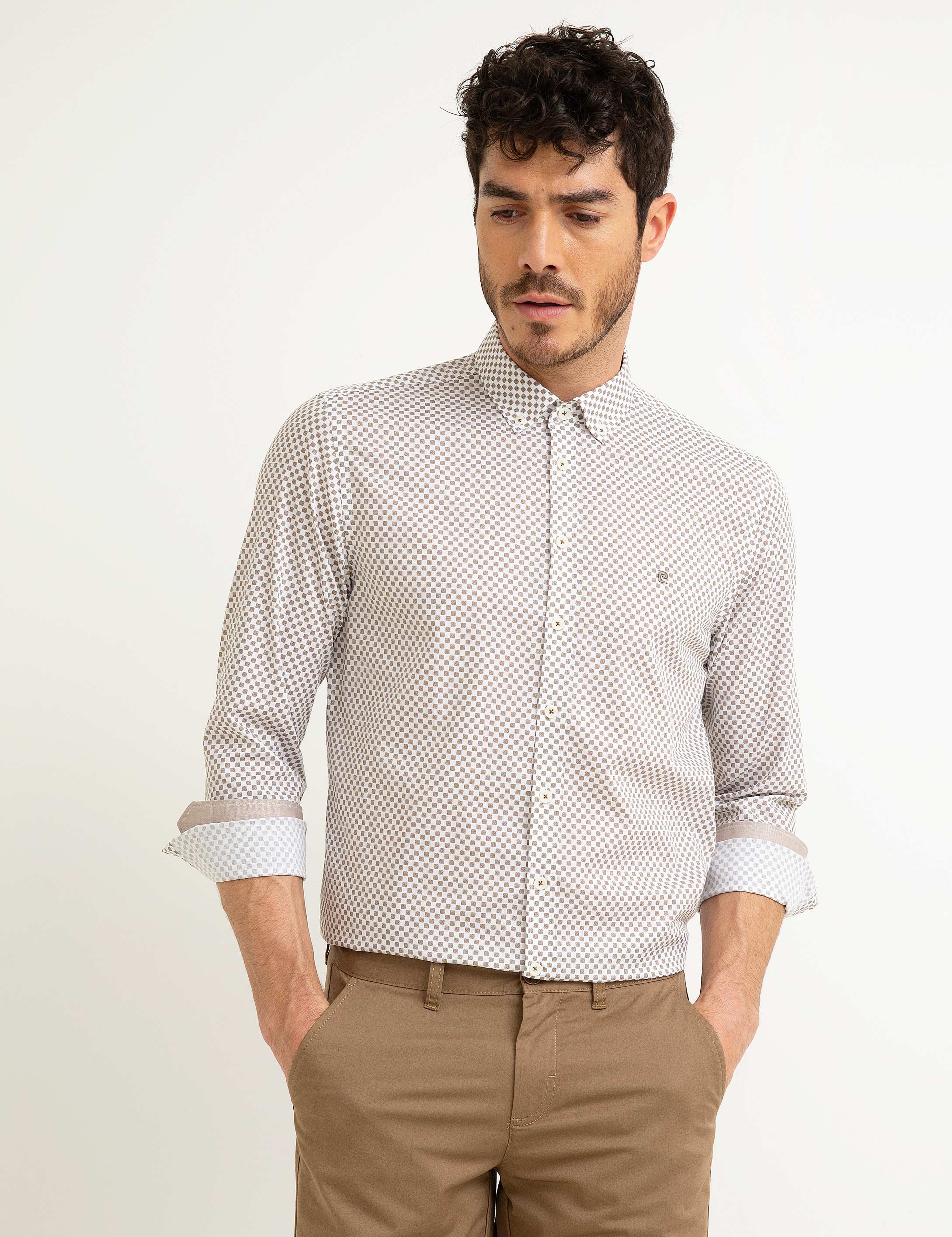 Kahverengi Slim Fit Gömlek - Image 2