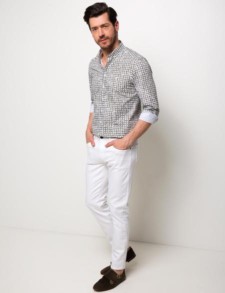 Haki Slim Fit Uzun Kollu Gömlek - 50189484001